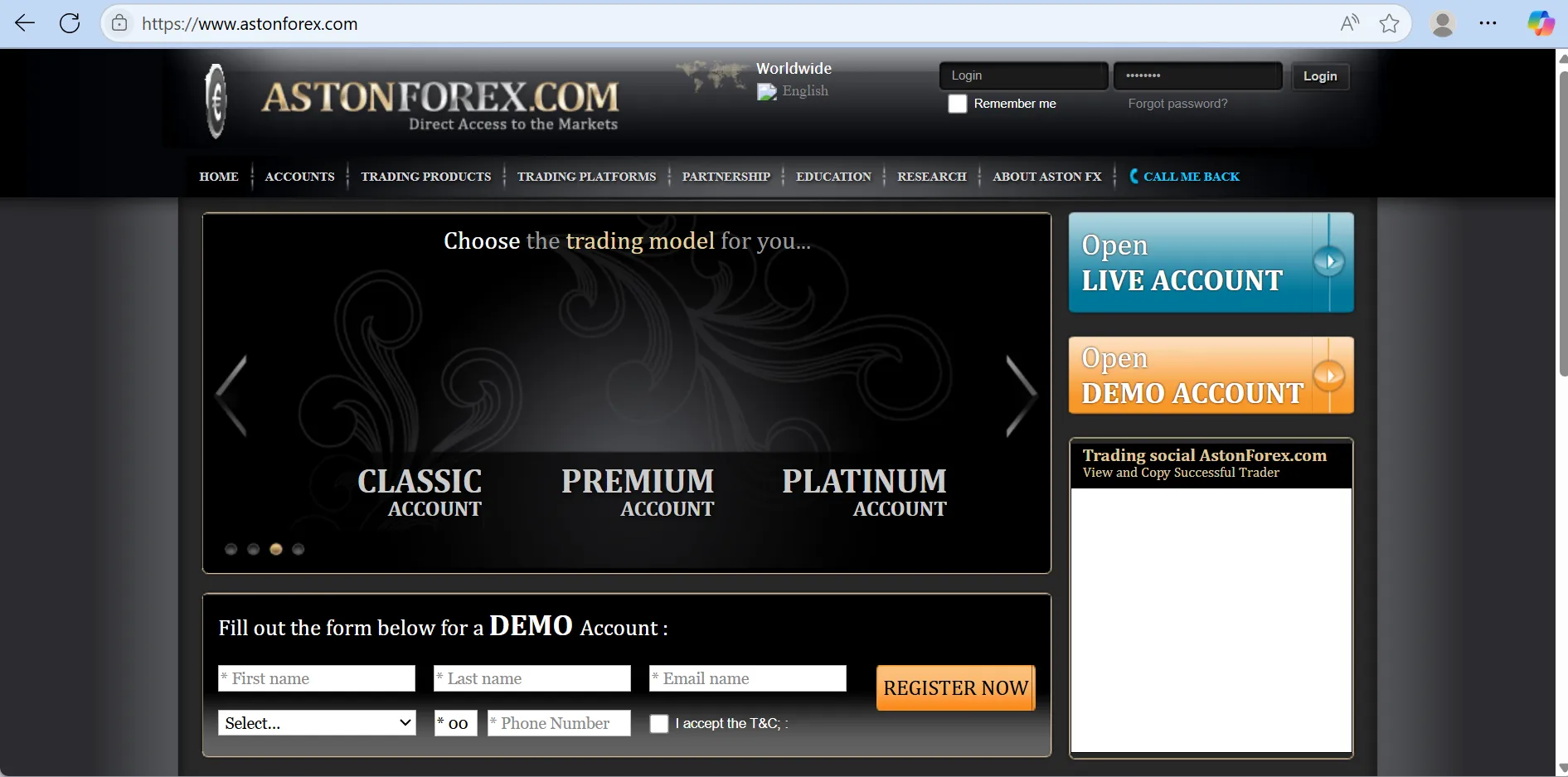 Aston Forex's homepage Aston Forex's homepage