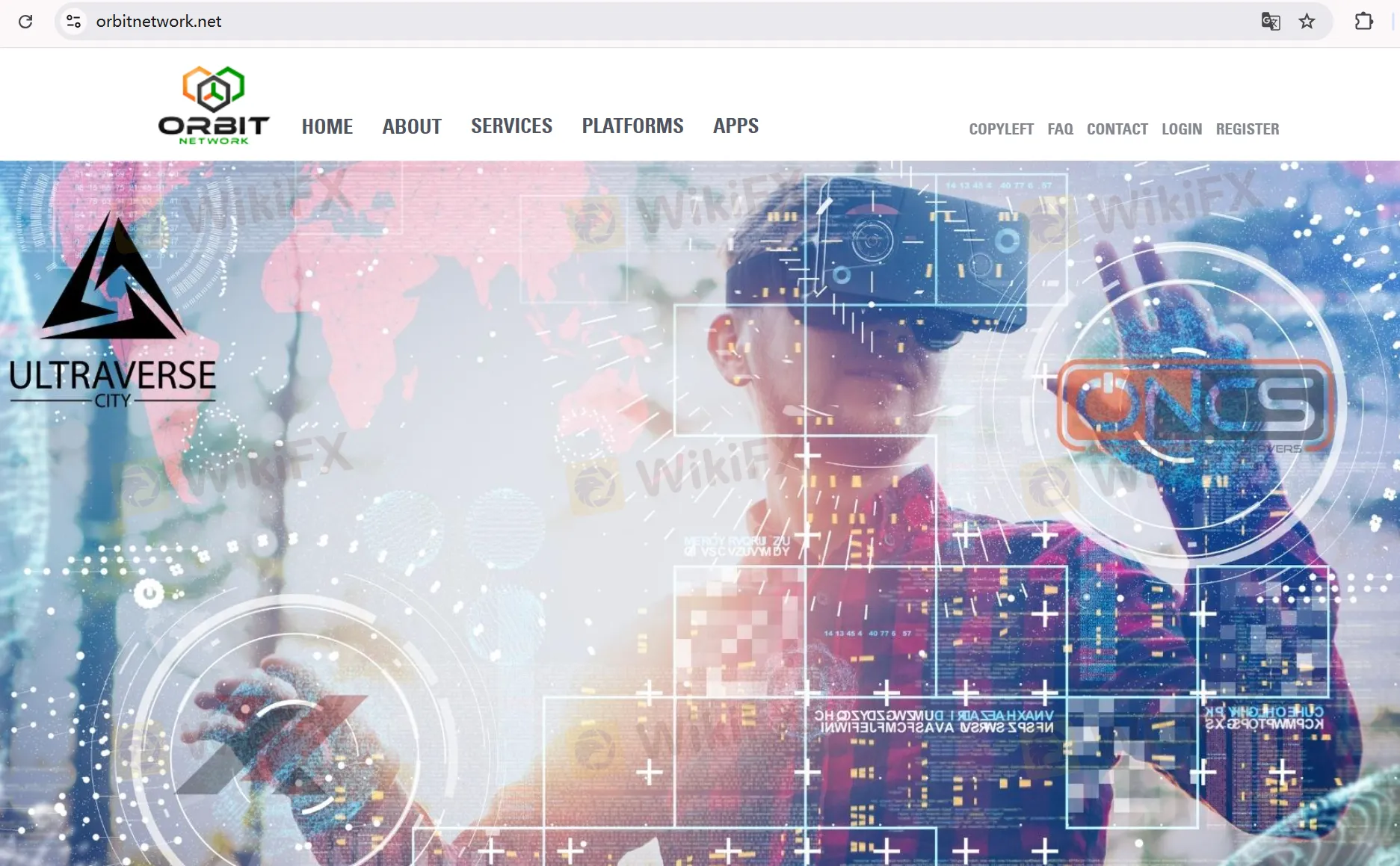 Page d'accueil de Orbit Network