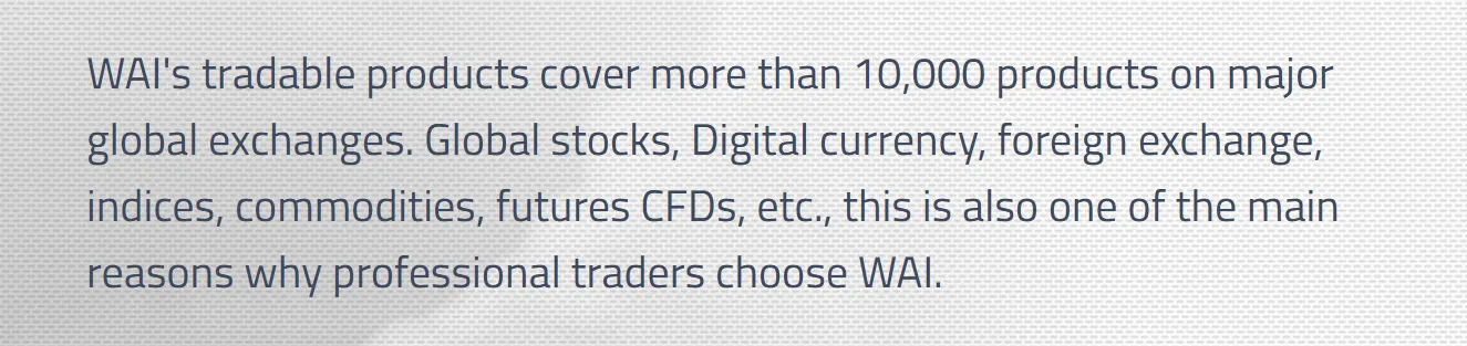 What Can I Trade on WAI?