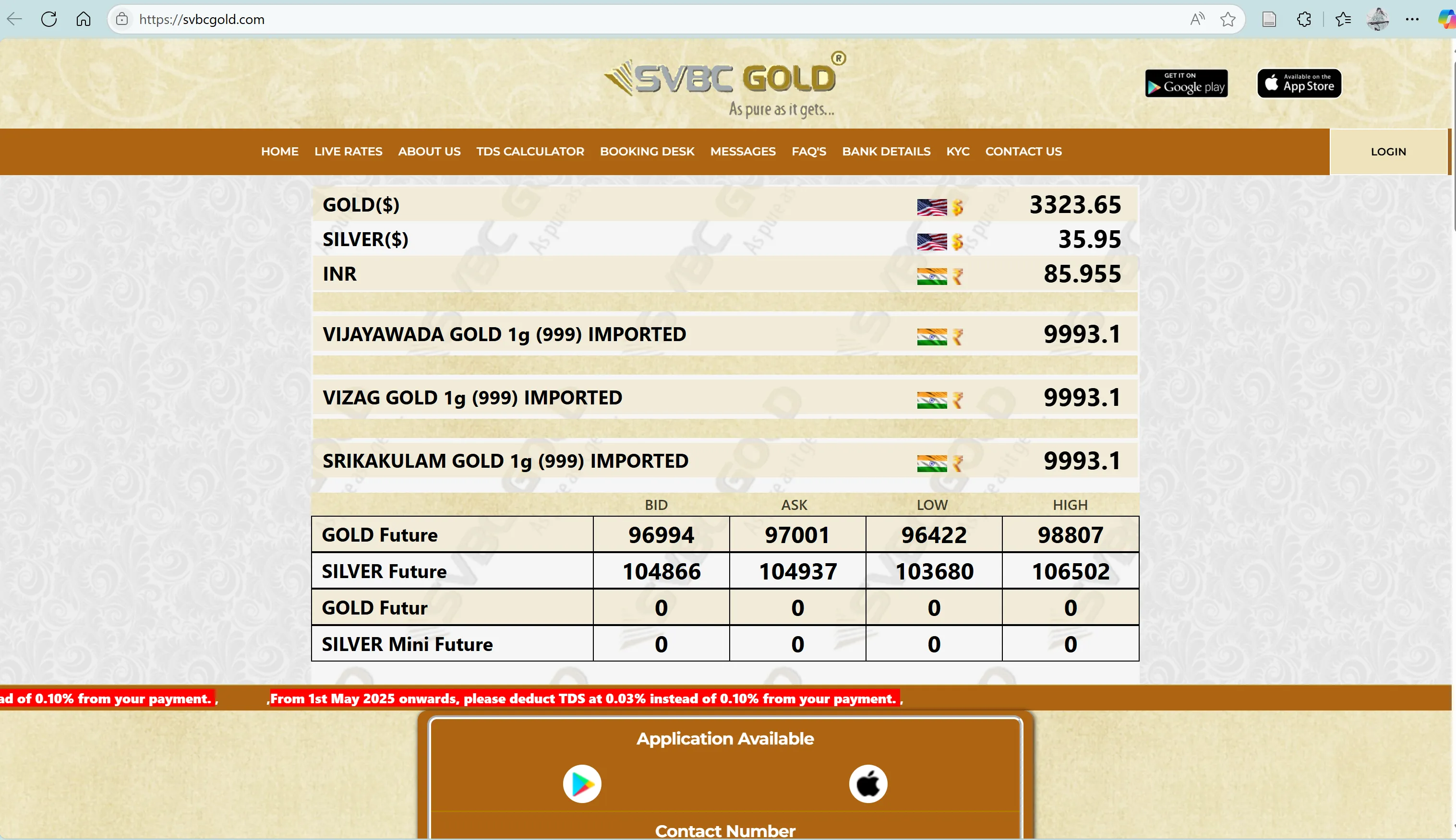 Página de inicio de SVBC GOLD