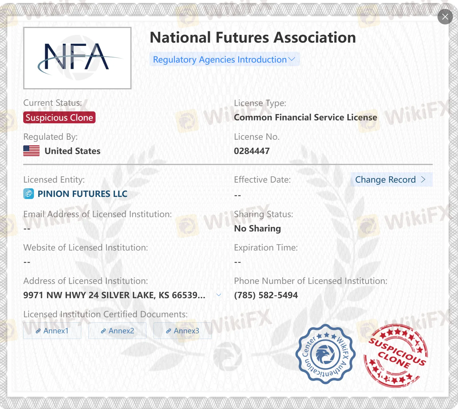 의심스러운 클론 NFA 라이선스 의심스러운 클론 NFA 라이선스