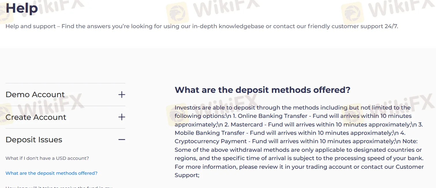 Deposit and Withdrawal