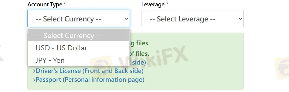 Tipo de Conta Tipo de Conta