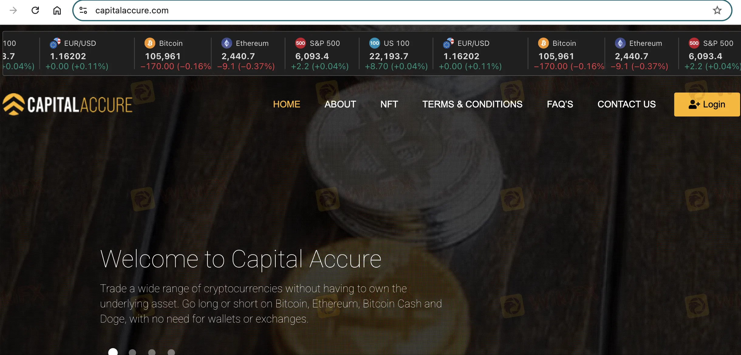 Página inicial de Capital Accure