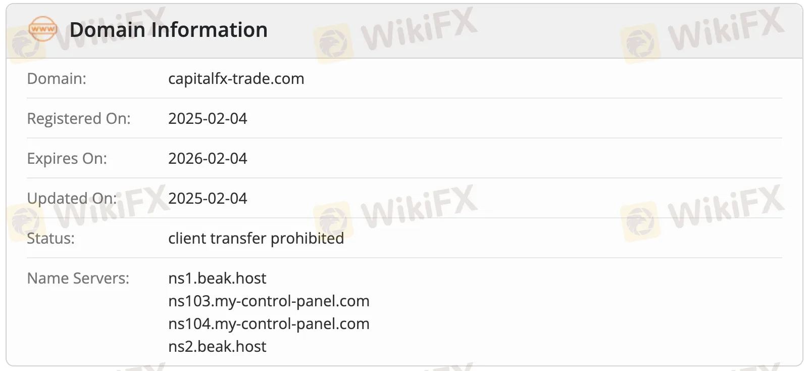 Impormasyon ng Domain