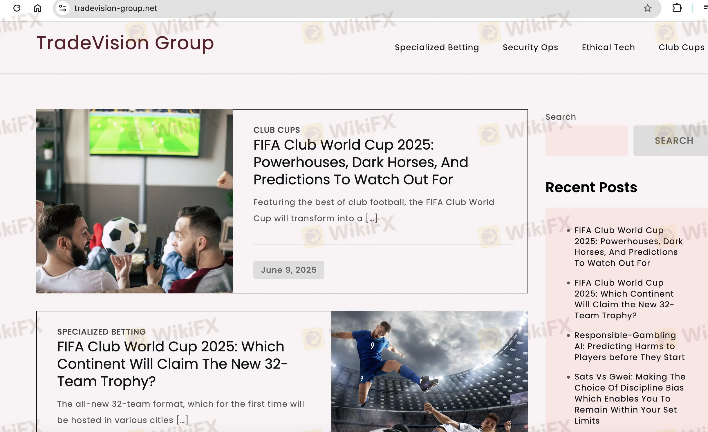 Trade Vision Group's homepage Trade Vision Group's homepage