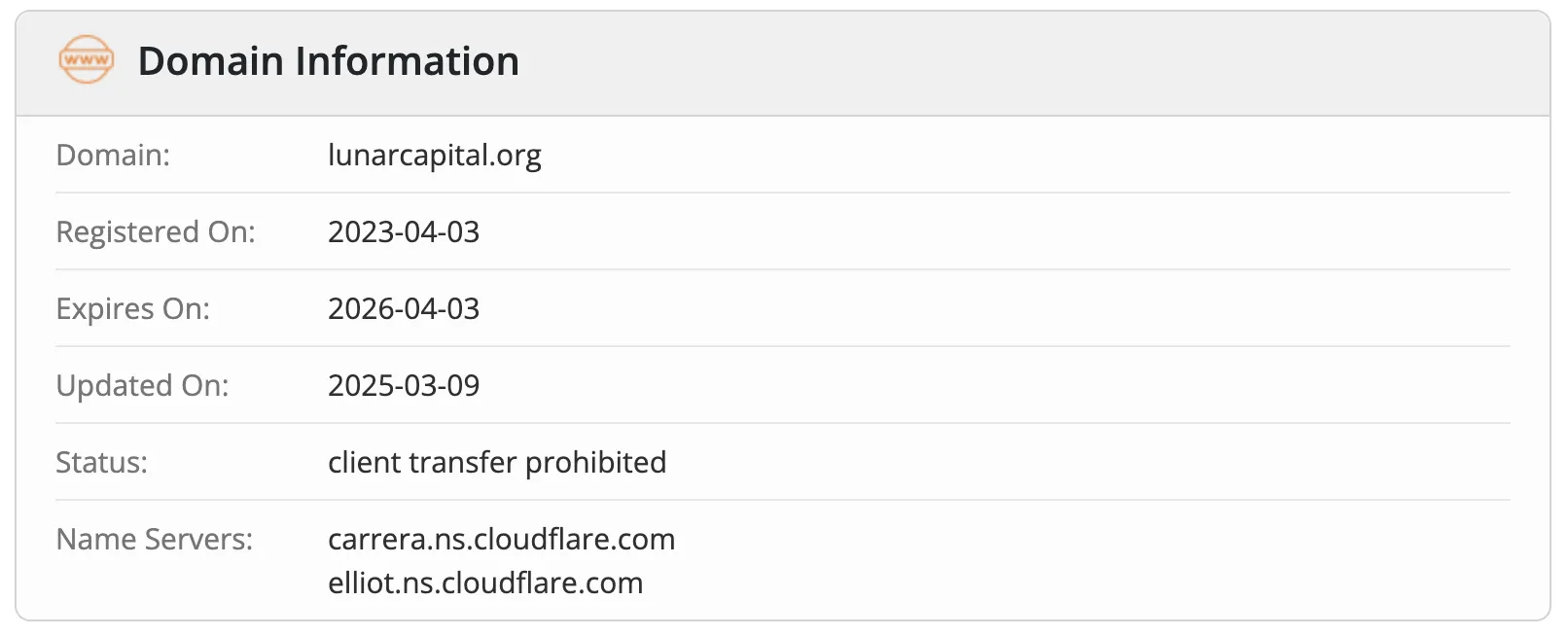 Domain information Domain information