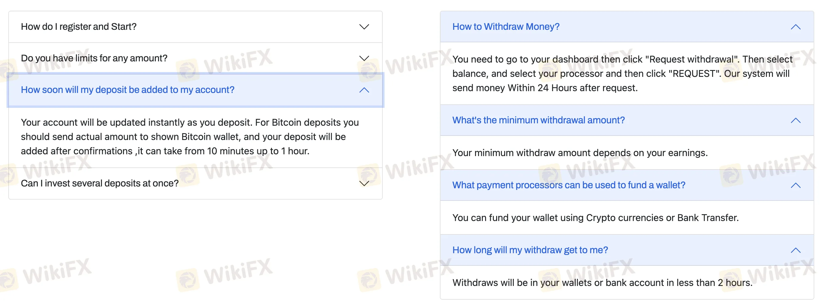 Депозит и вывод Депозит и вывод