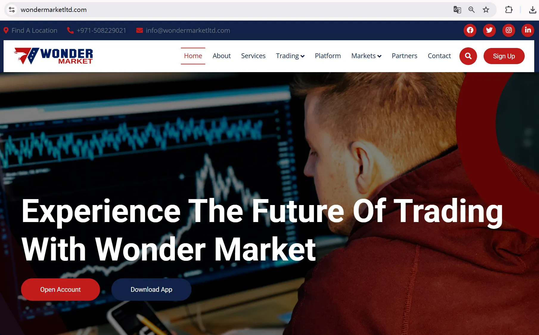 الصفحة الرئيسية لـ Wonder Market