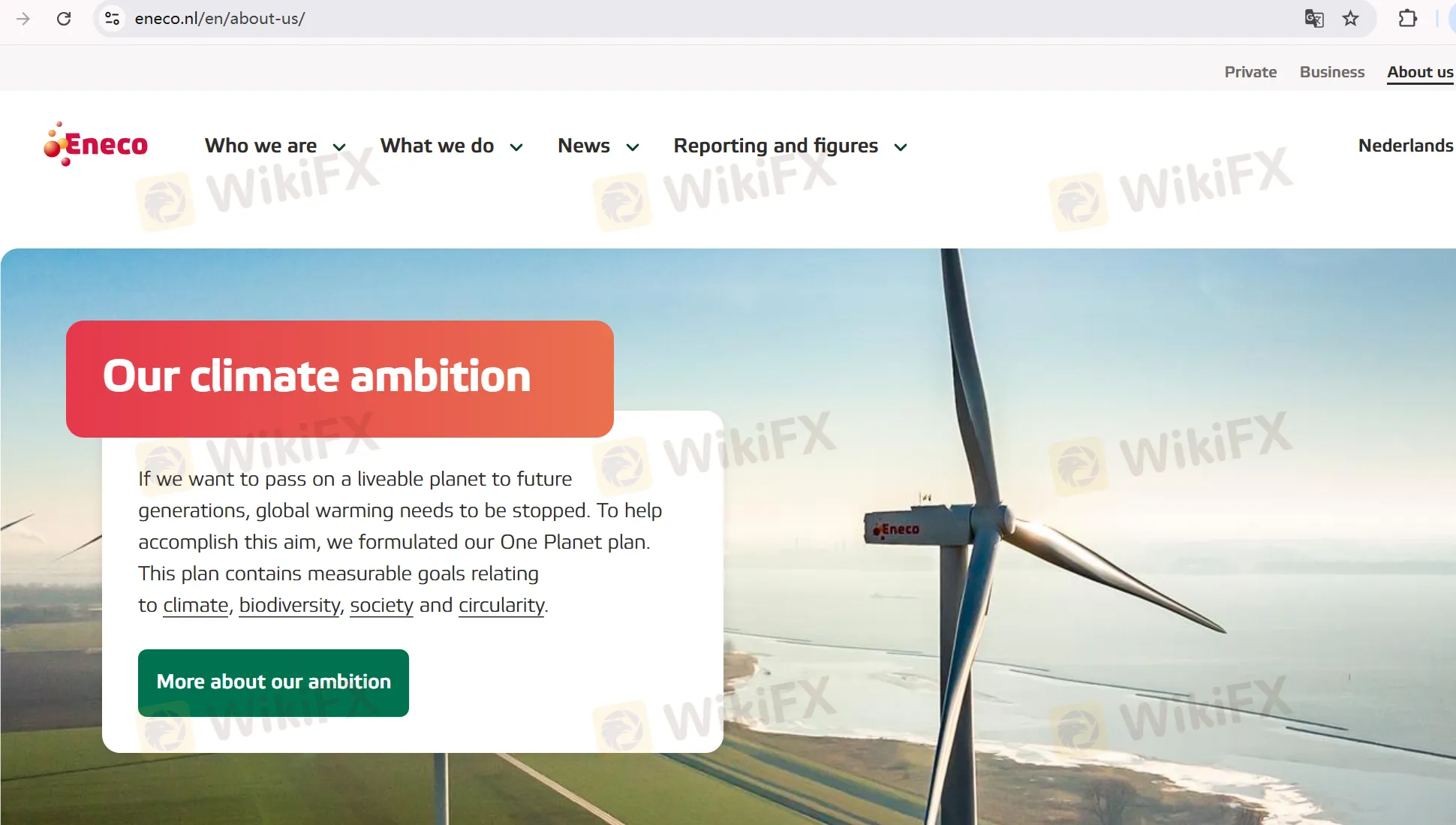 Página de inicio de Eneco