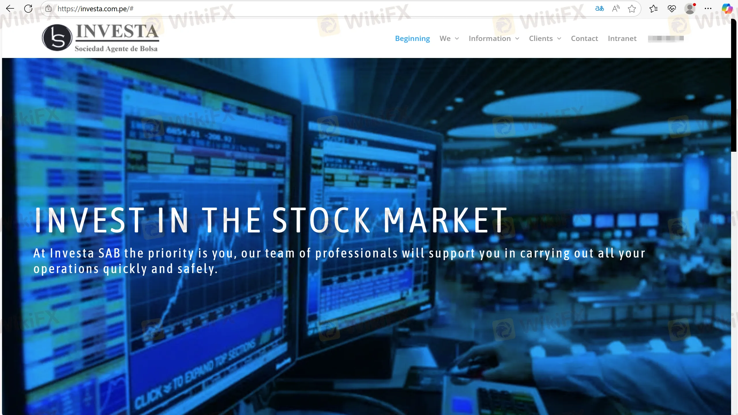 Investa's homepage