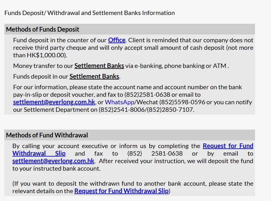 Dépôt et retrait Deposit and Withdrawal