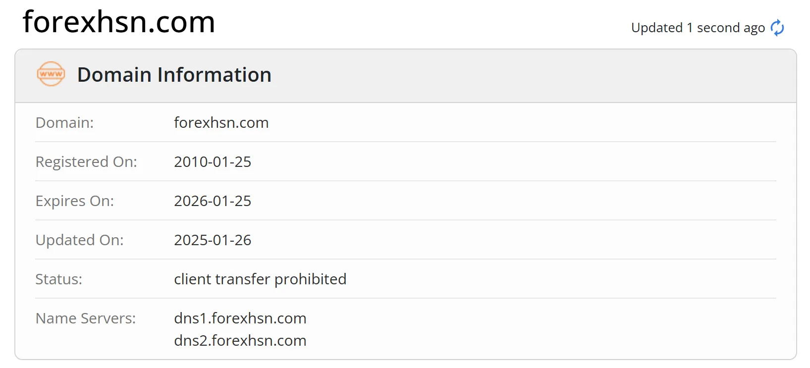 Domain information Domain information