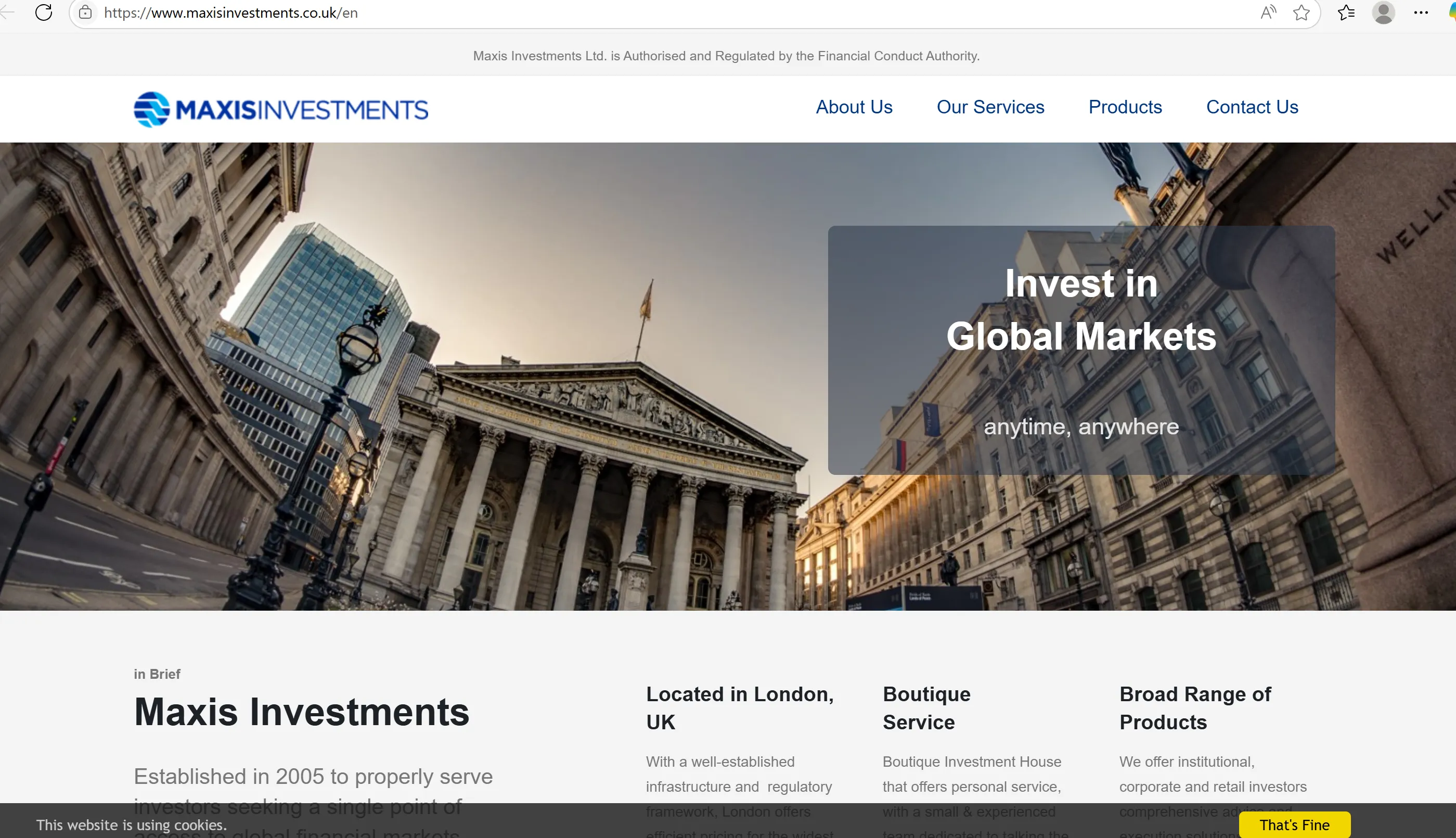 Información de Maxis Investments
