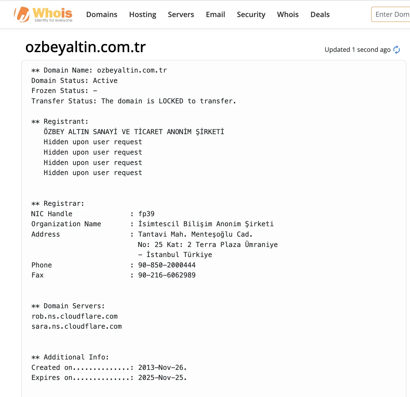 Domain information
