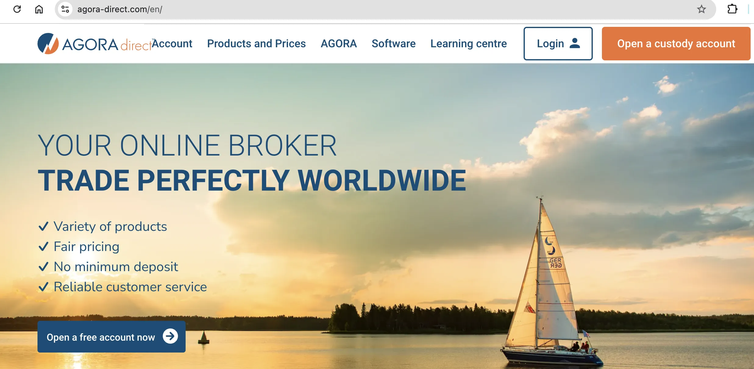 AGORA direct's homepage