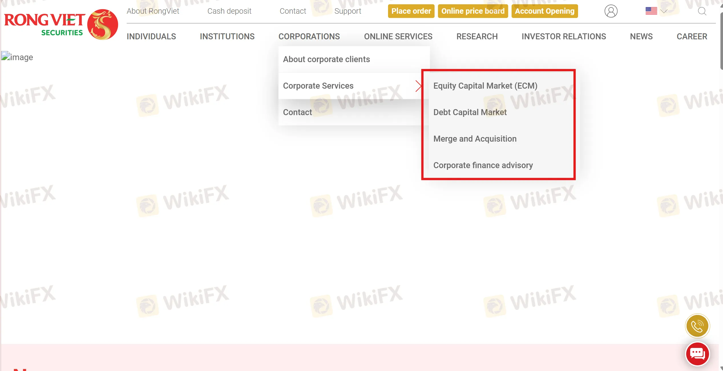 RongViet Securities सेवाएं