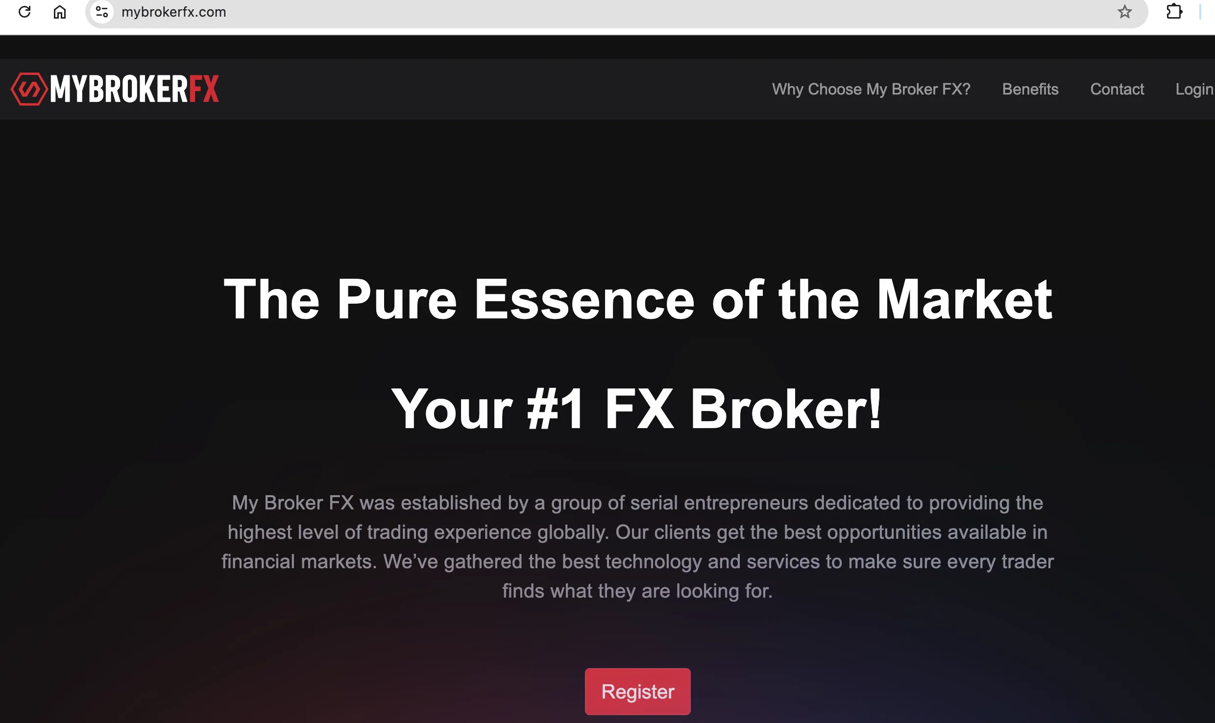 Página de inicio de My Broker FX Página de inicio de My Broker FX