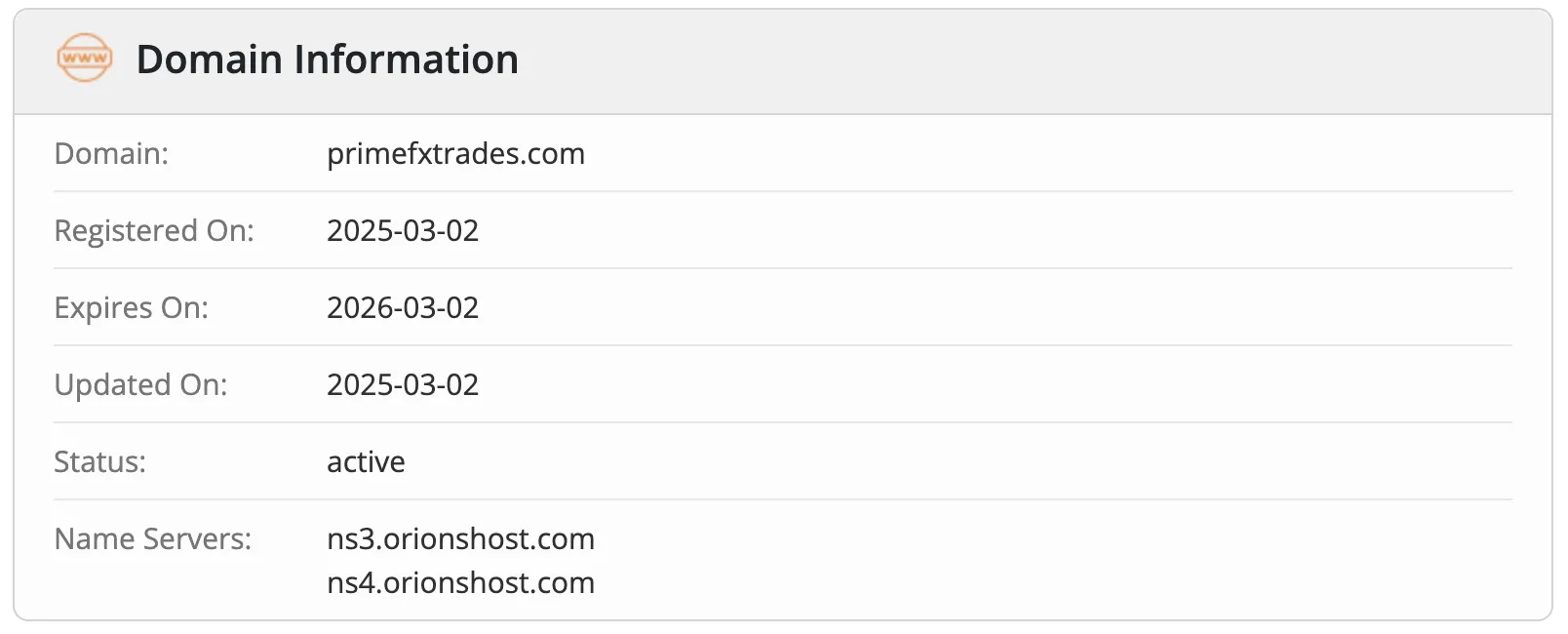 Domain information
