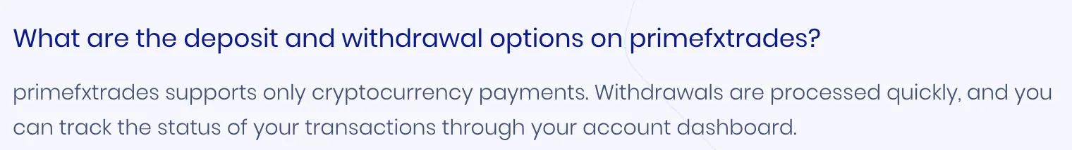 Deposit and Withdrawal