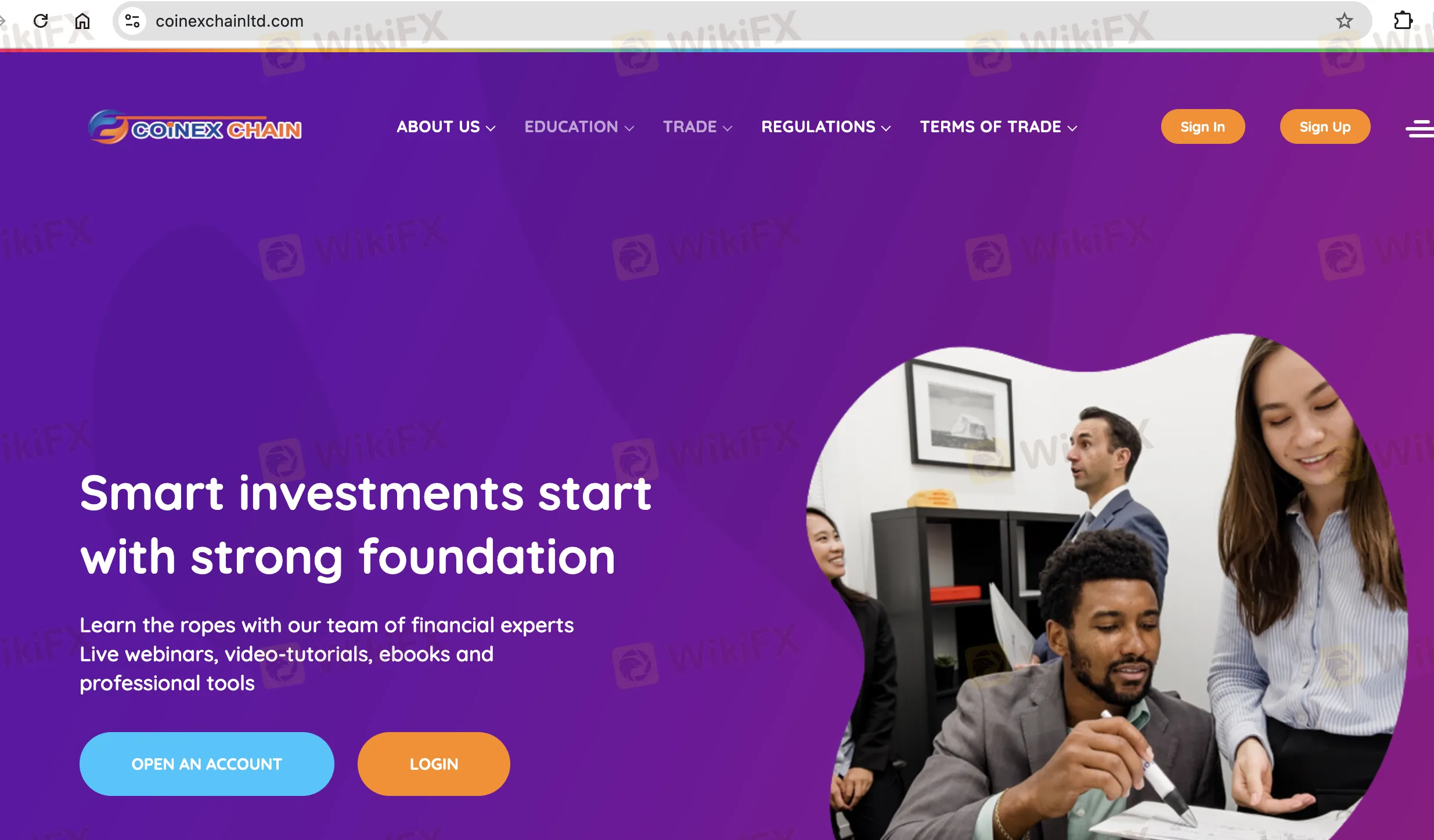 Coinex Chain's homepage
