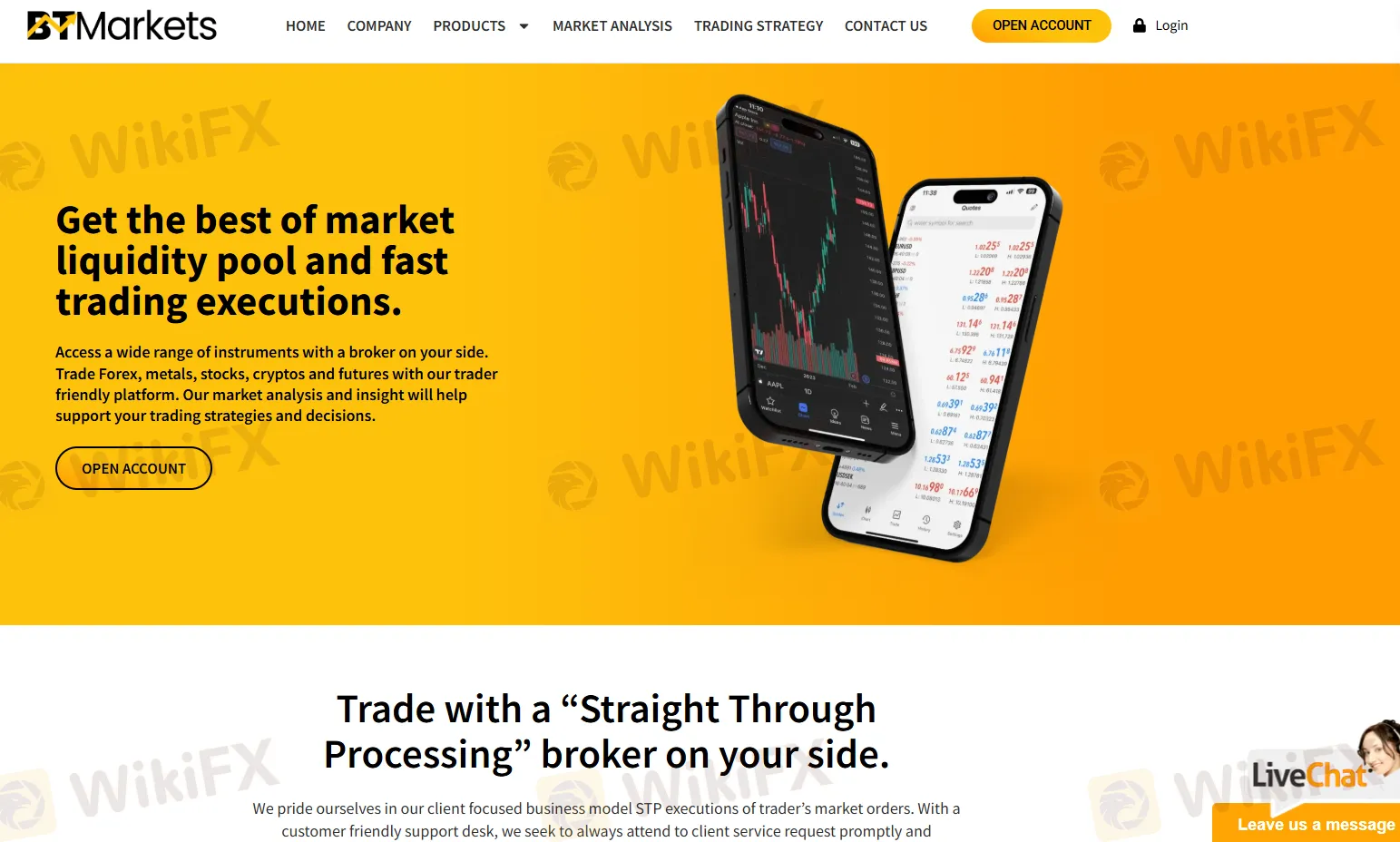 BT Markets' homepage