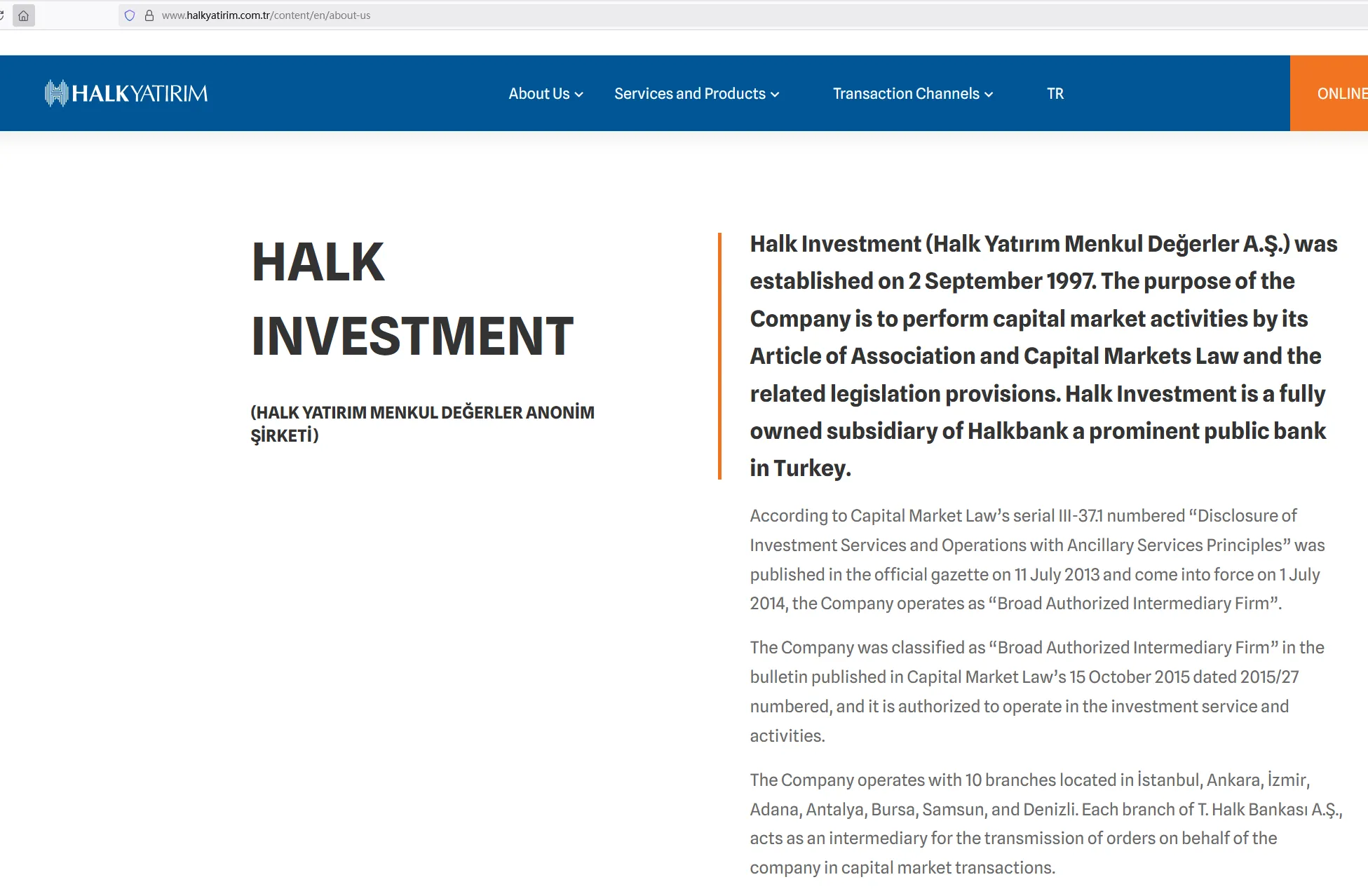 Halk Investment معلومات Halk Investment معلومات