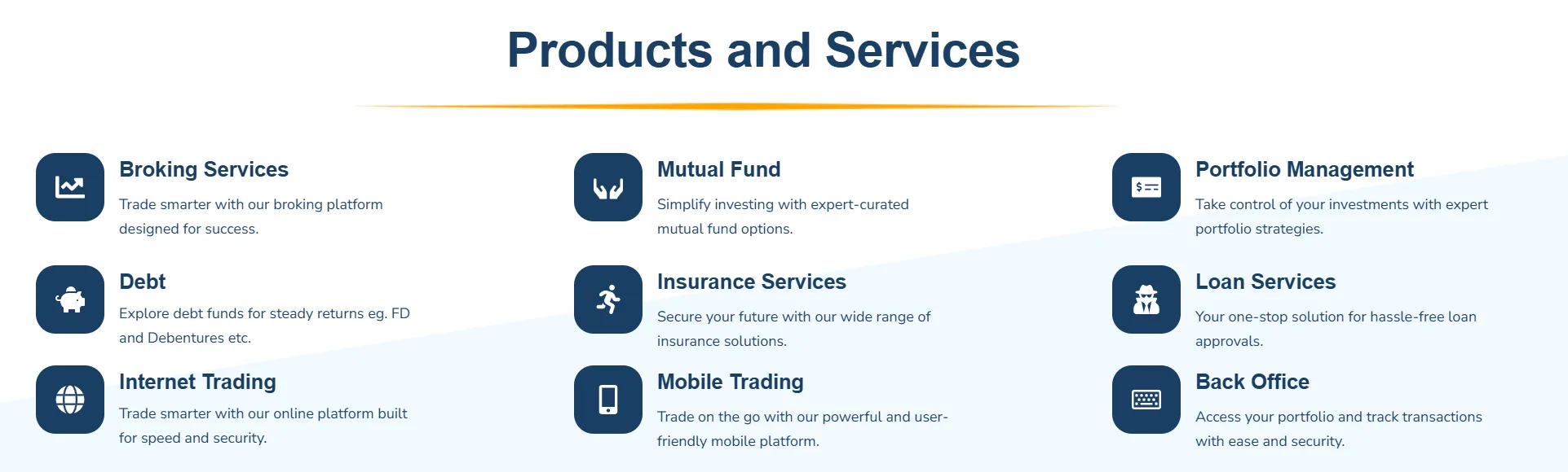 Products and Services Products and Services