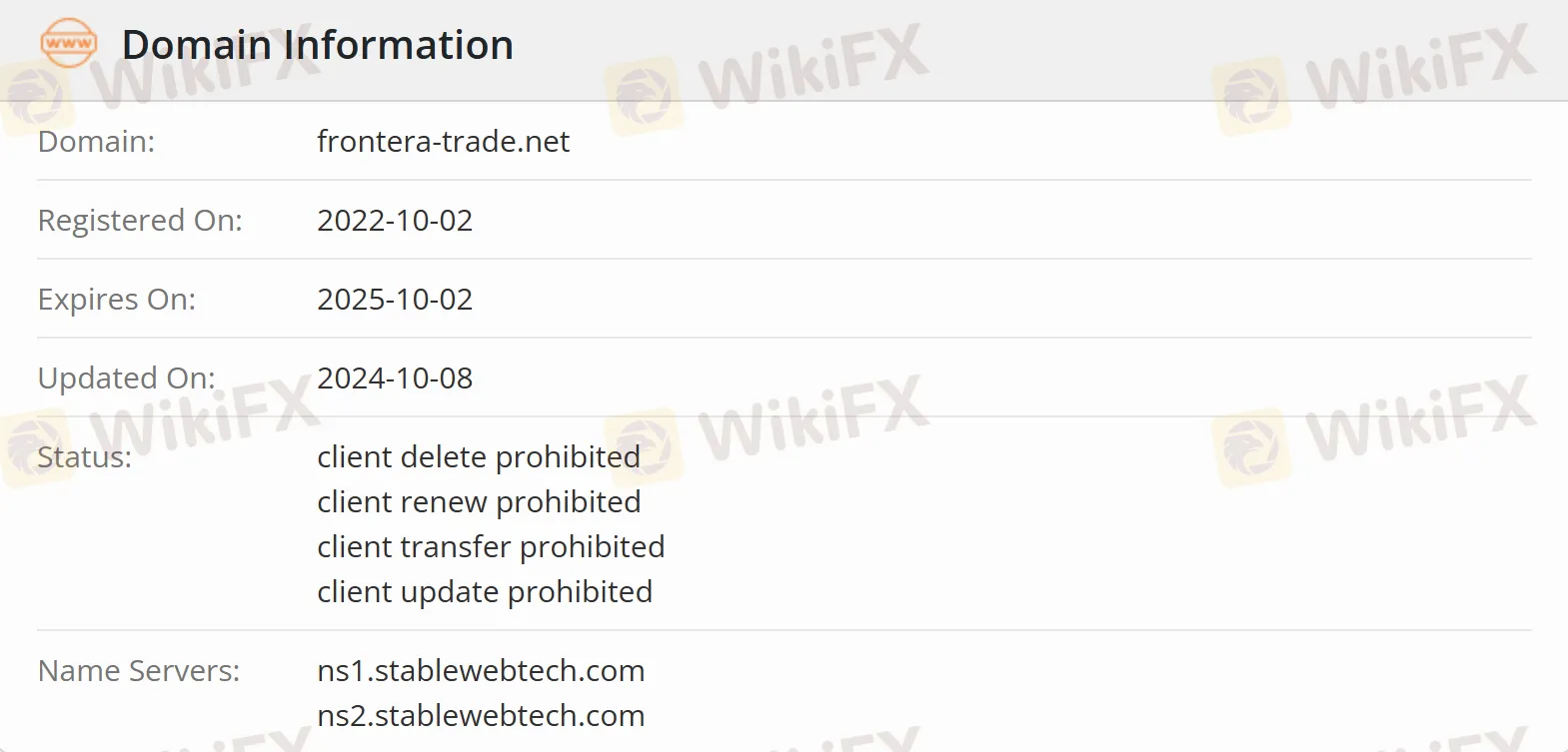 Impormasyon ng domain Impormasyon ng domain