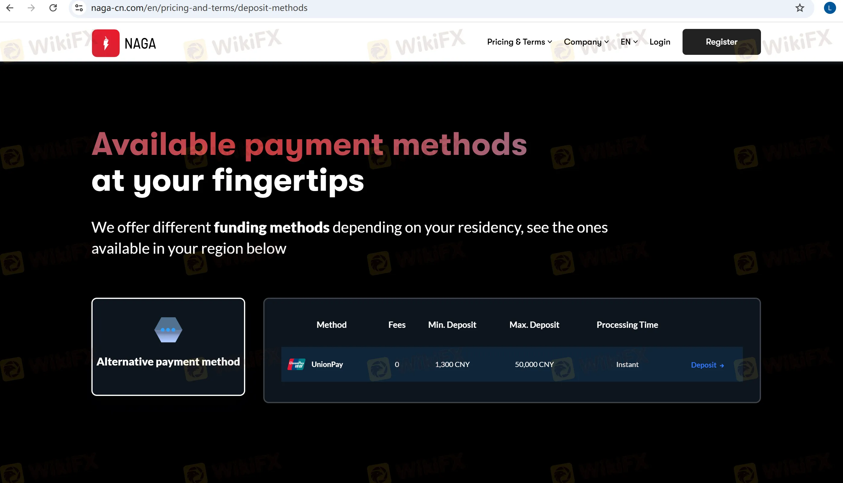 Deposit and Withdrawal