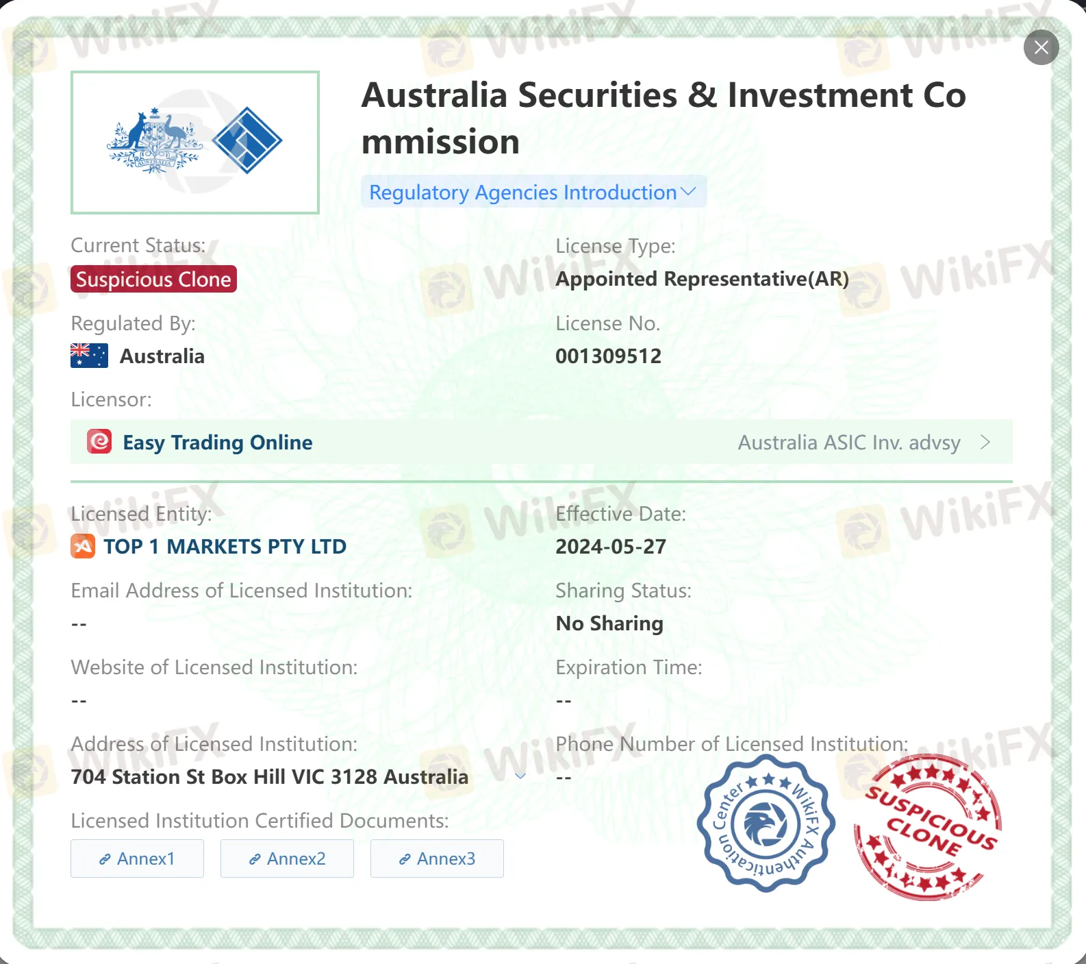 Suspicious Clone ASIC license