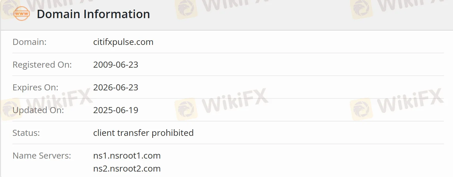 Информация о домене