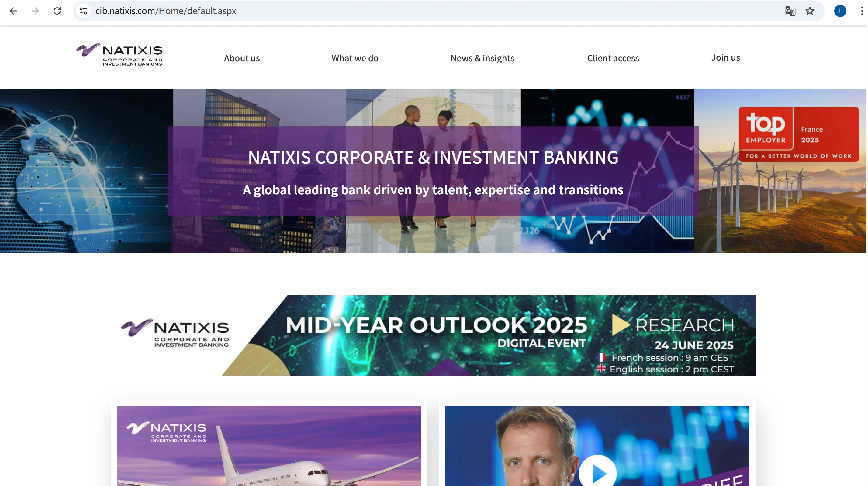 الصفحة الرئيسية لـ Natixis الصفحة الرئيسية لـ Natixis