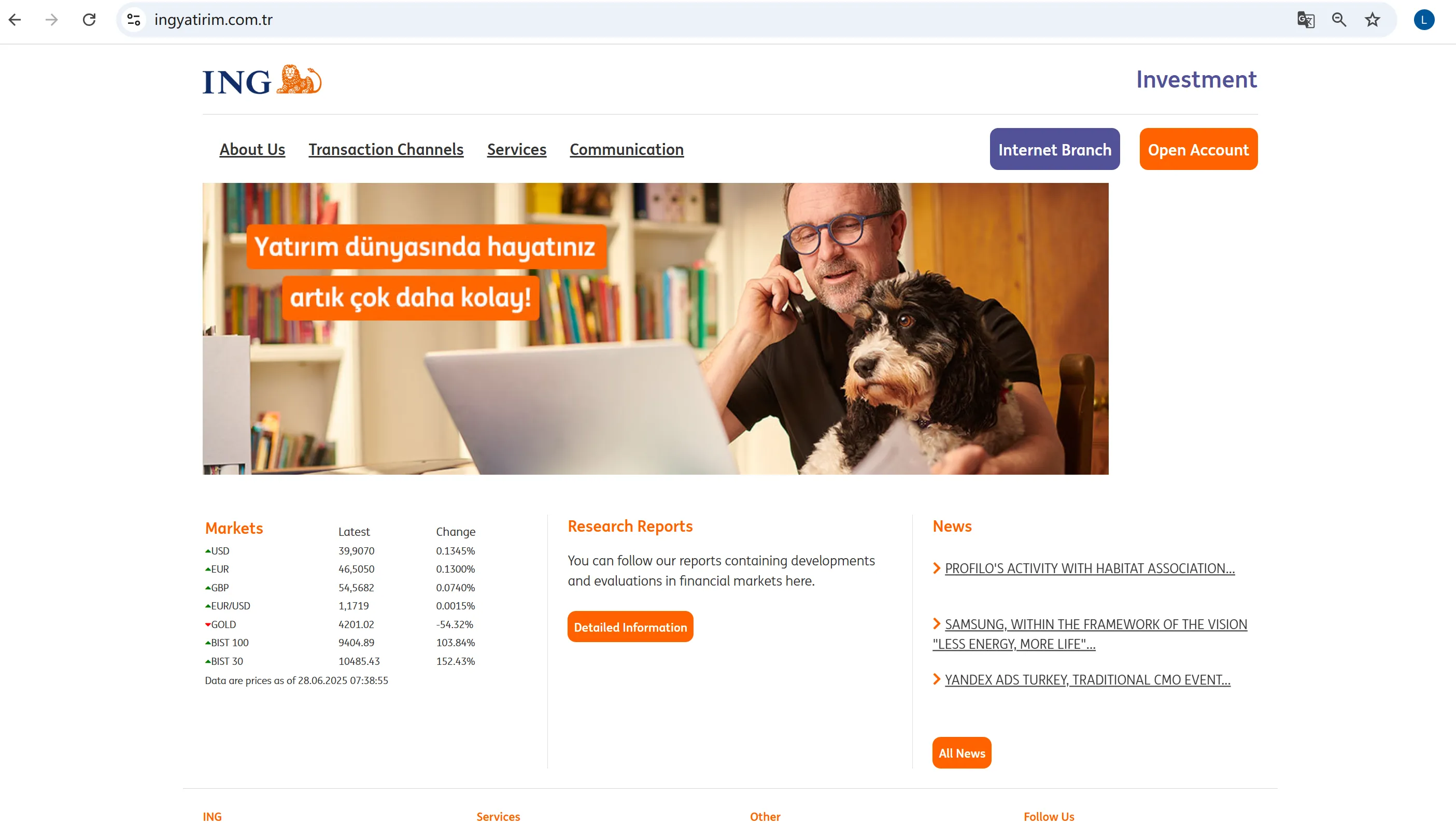 ING's homepage ING's homepage
