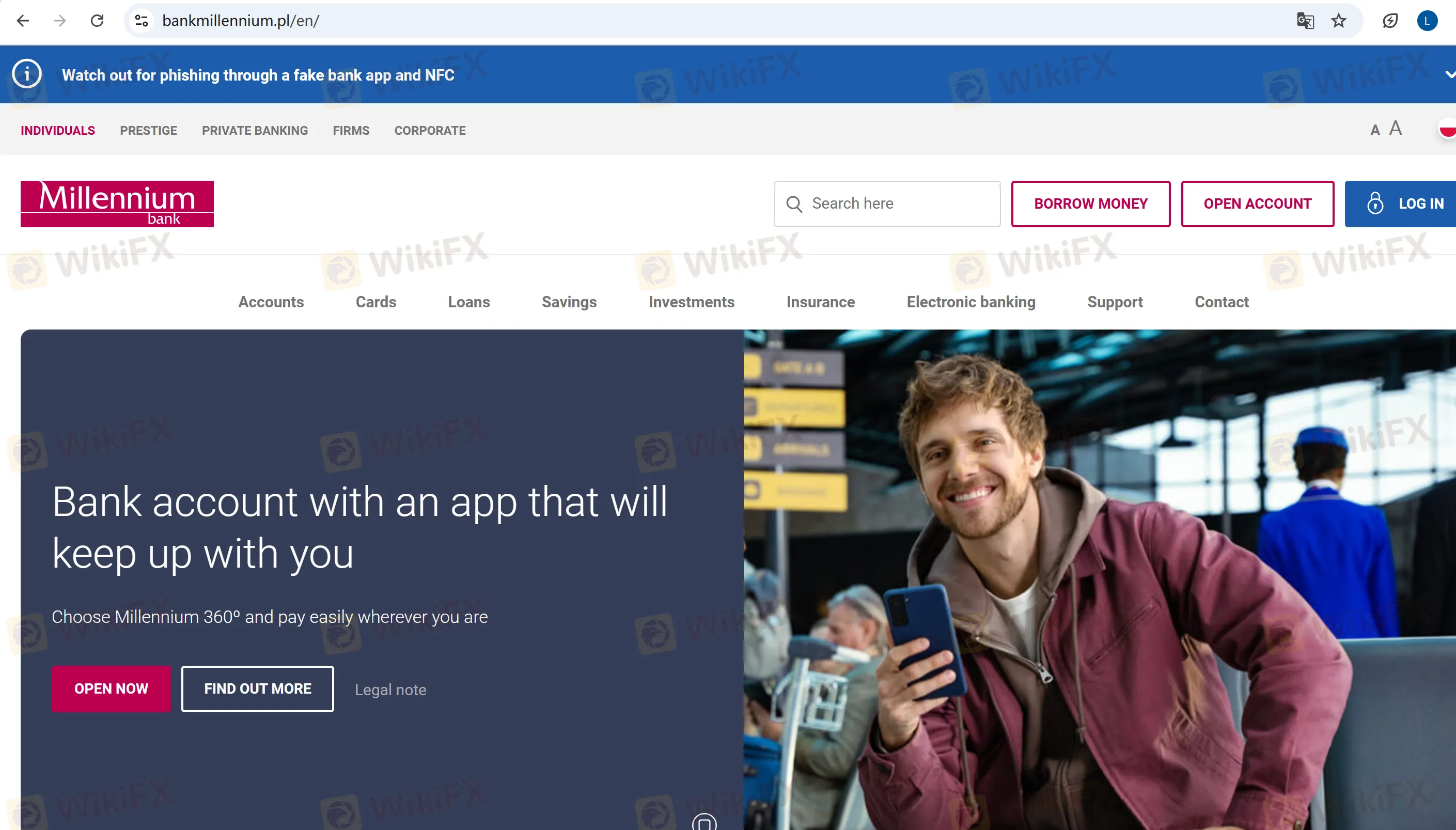 Bank Millennium's homepage