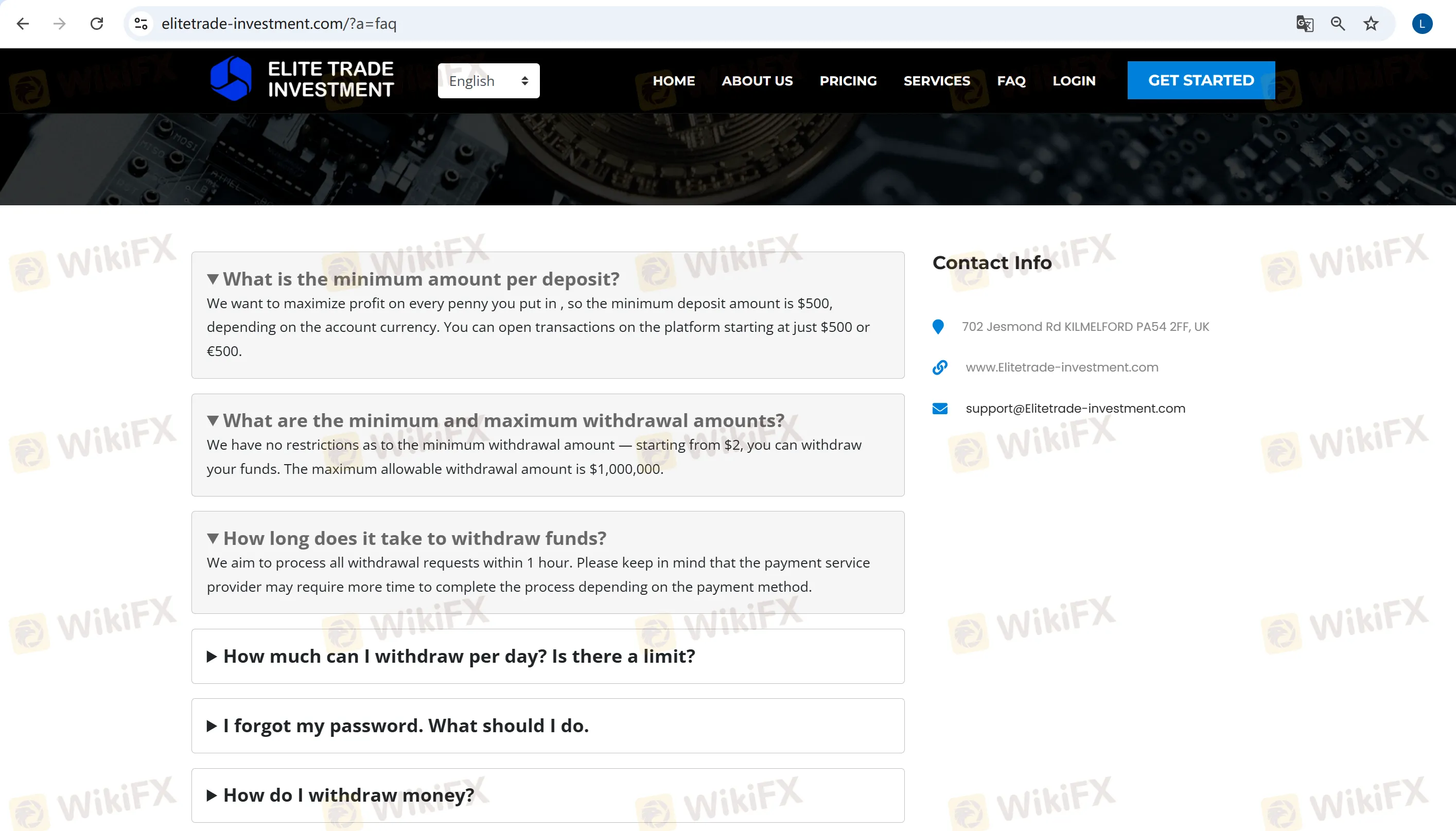 Deposit and Withdrawal
