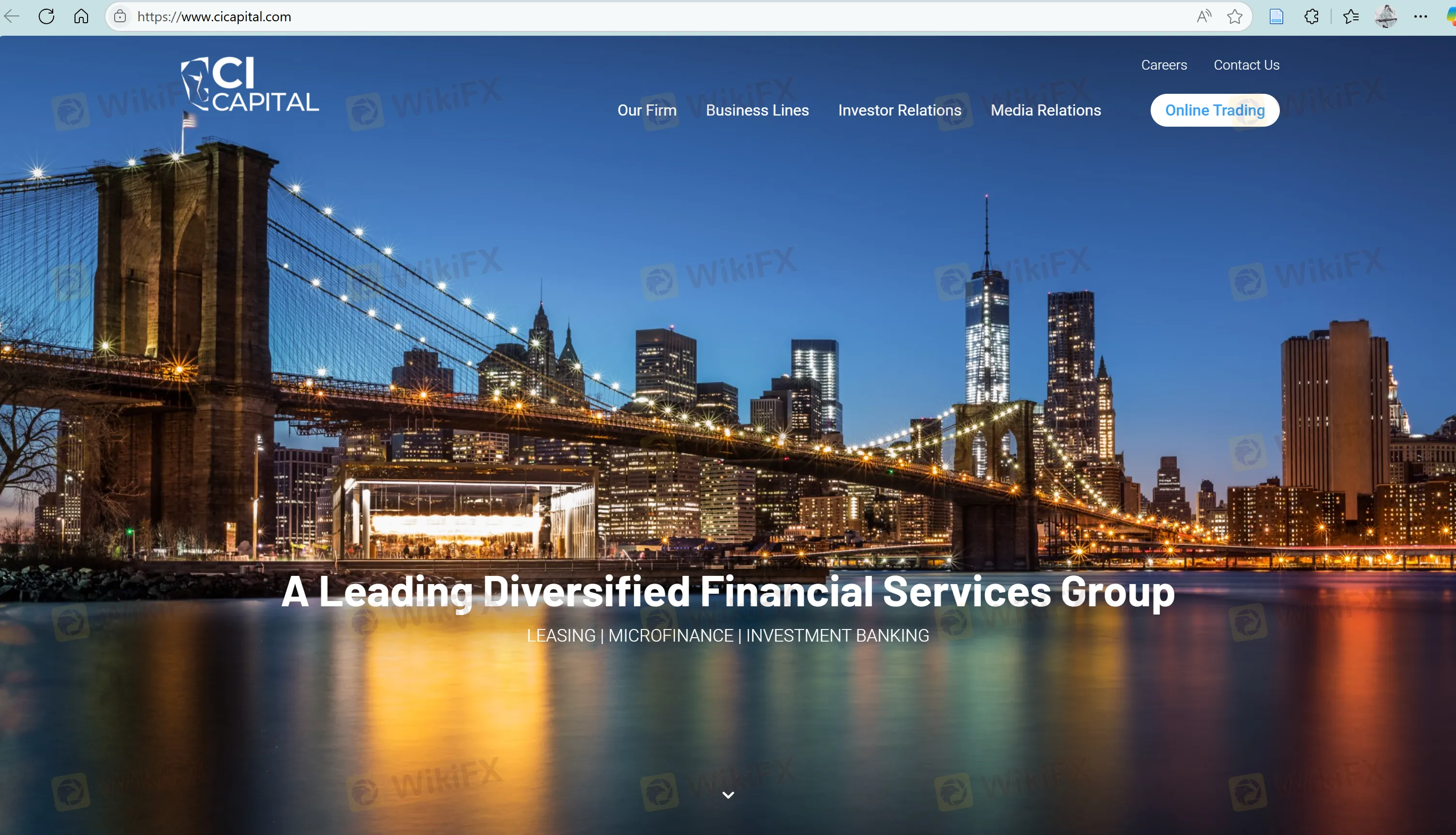 CI Capital's homepage