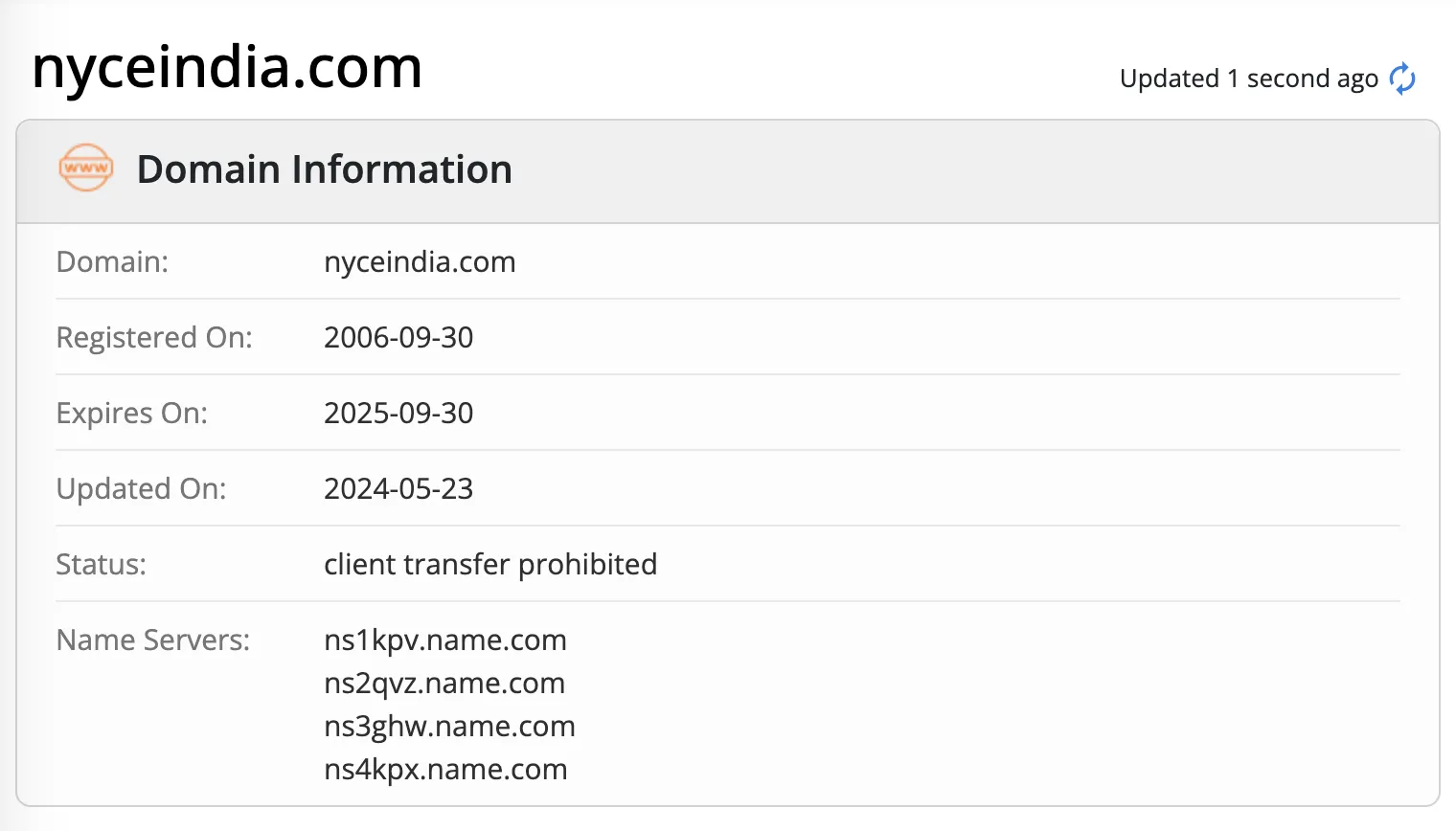 Domain information