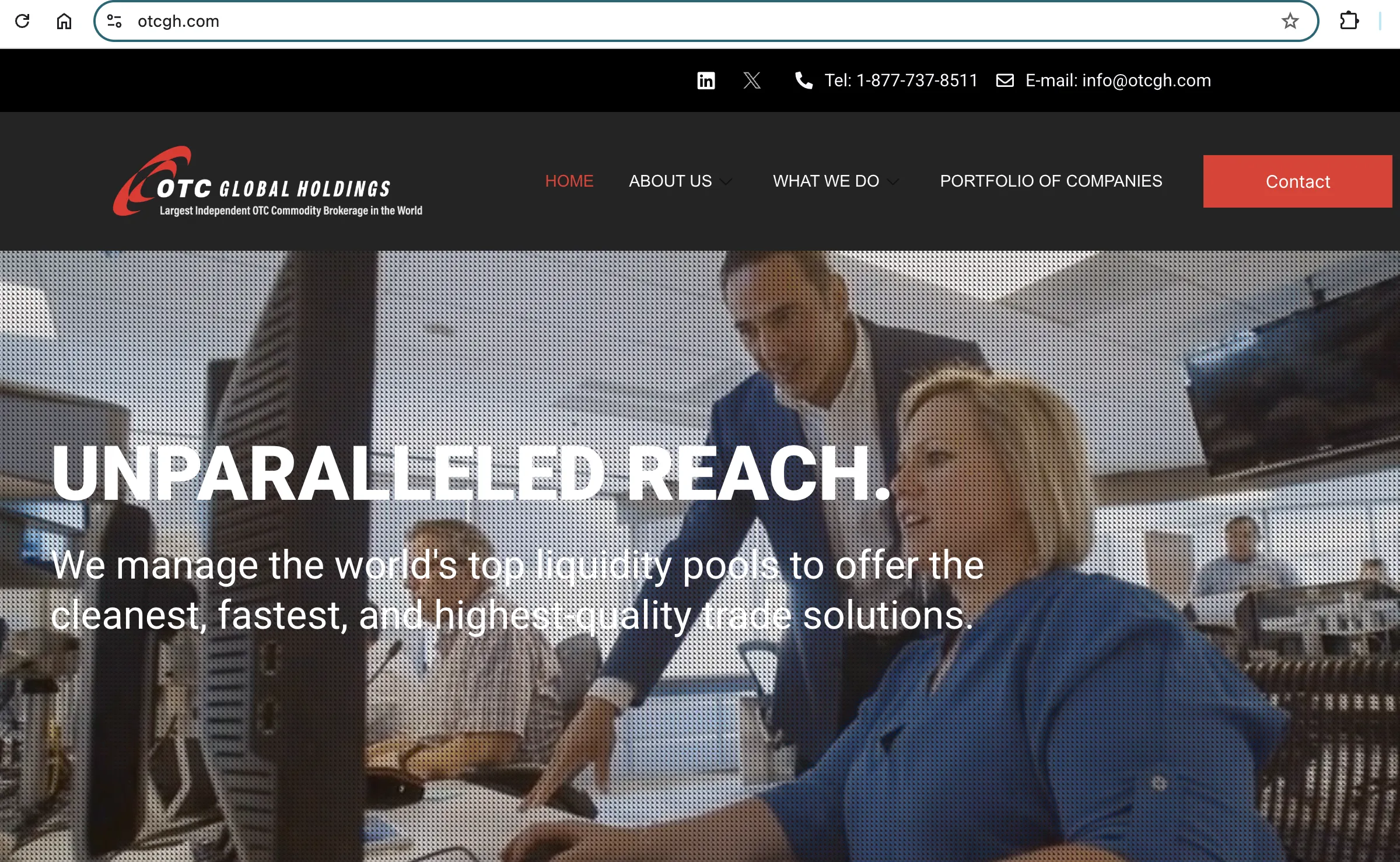 OTC Global Holdings' homepage OTC Global Holdings' homepage