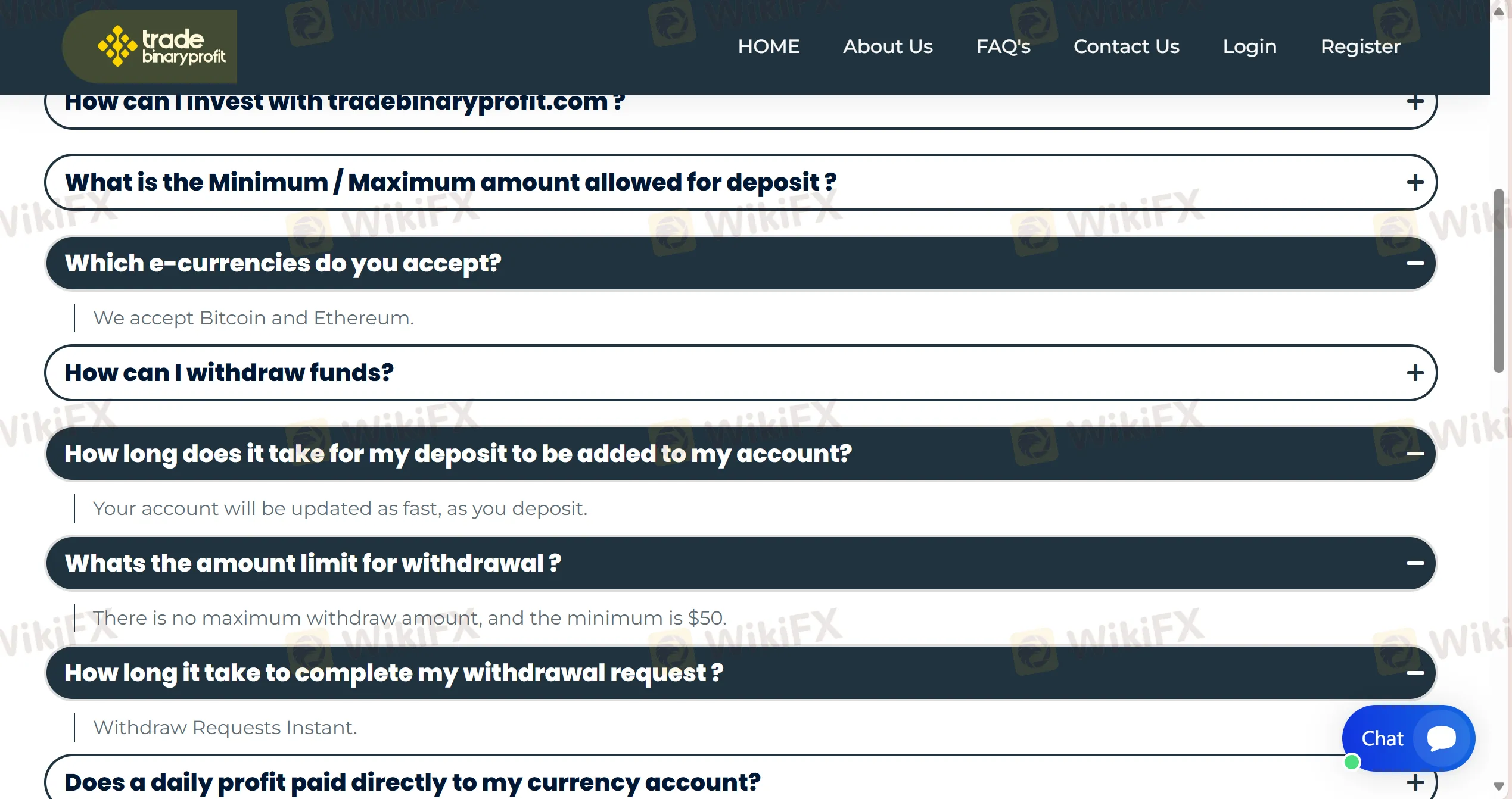 Deposit and Withdrawal