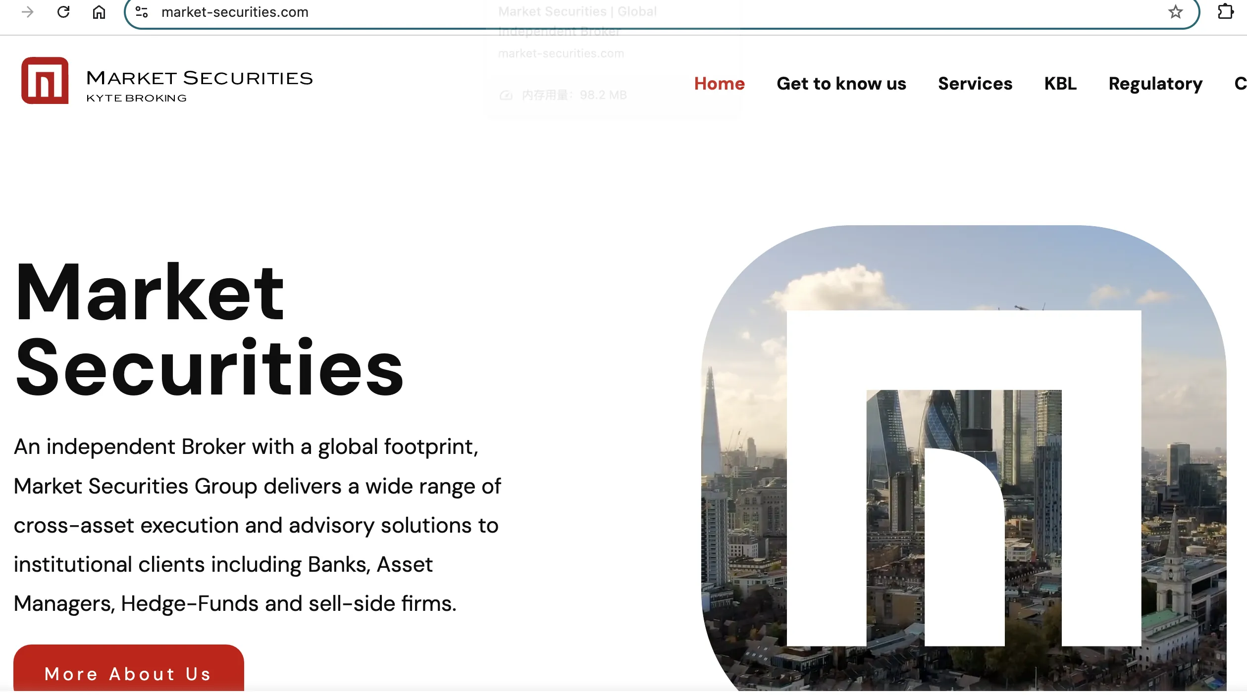 Market Securities' homepage