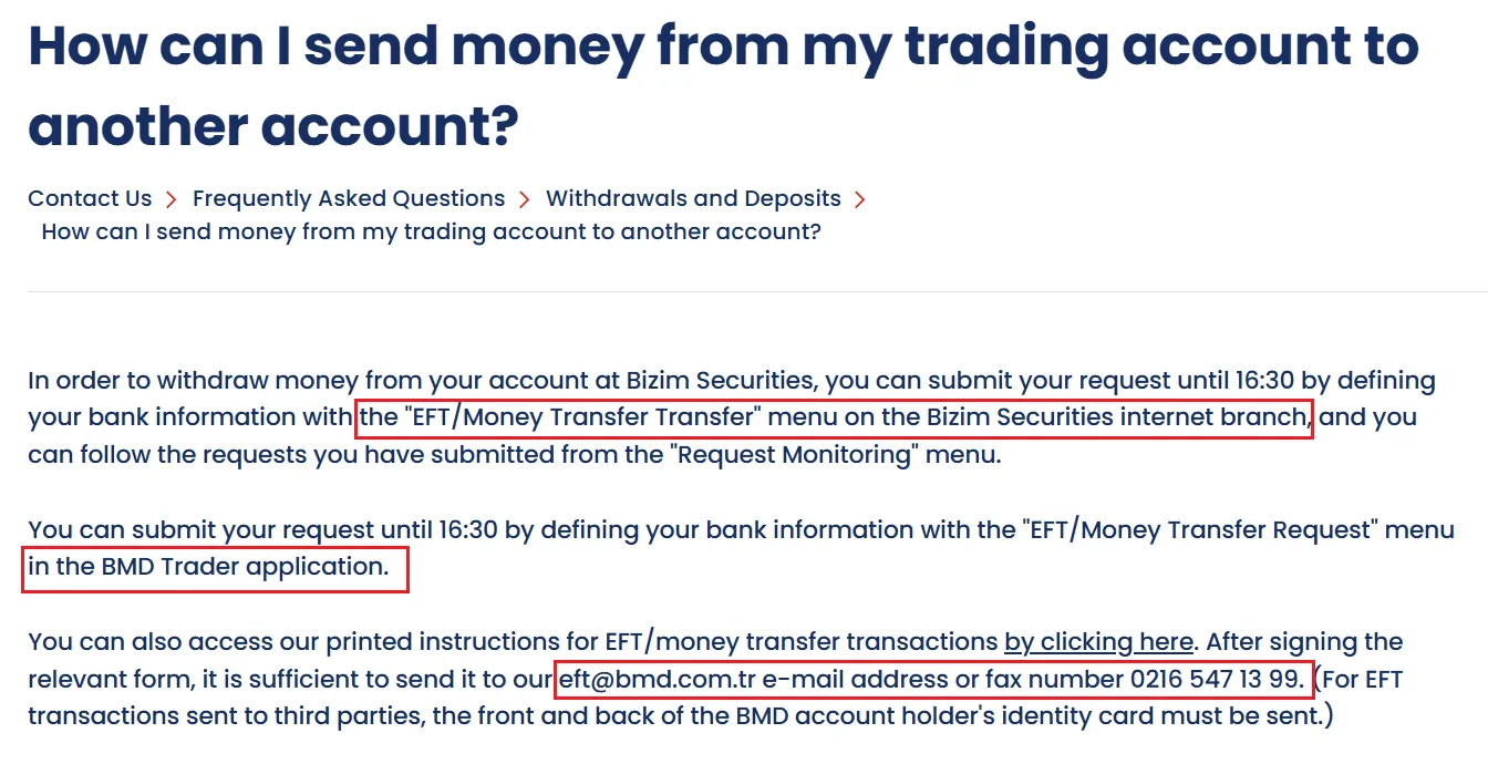 Send money from a trading account to another account Send money from a trading account to another account