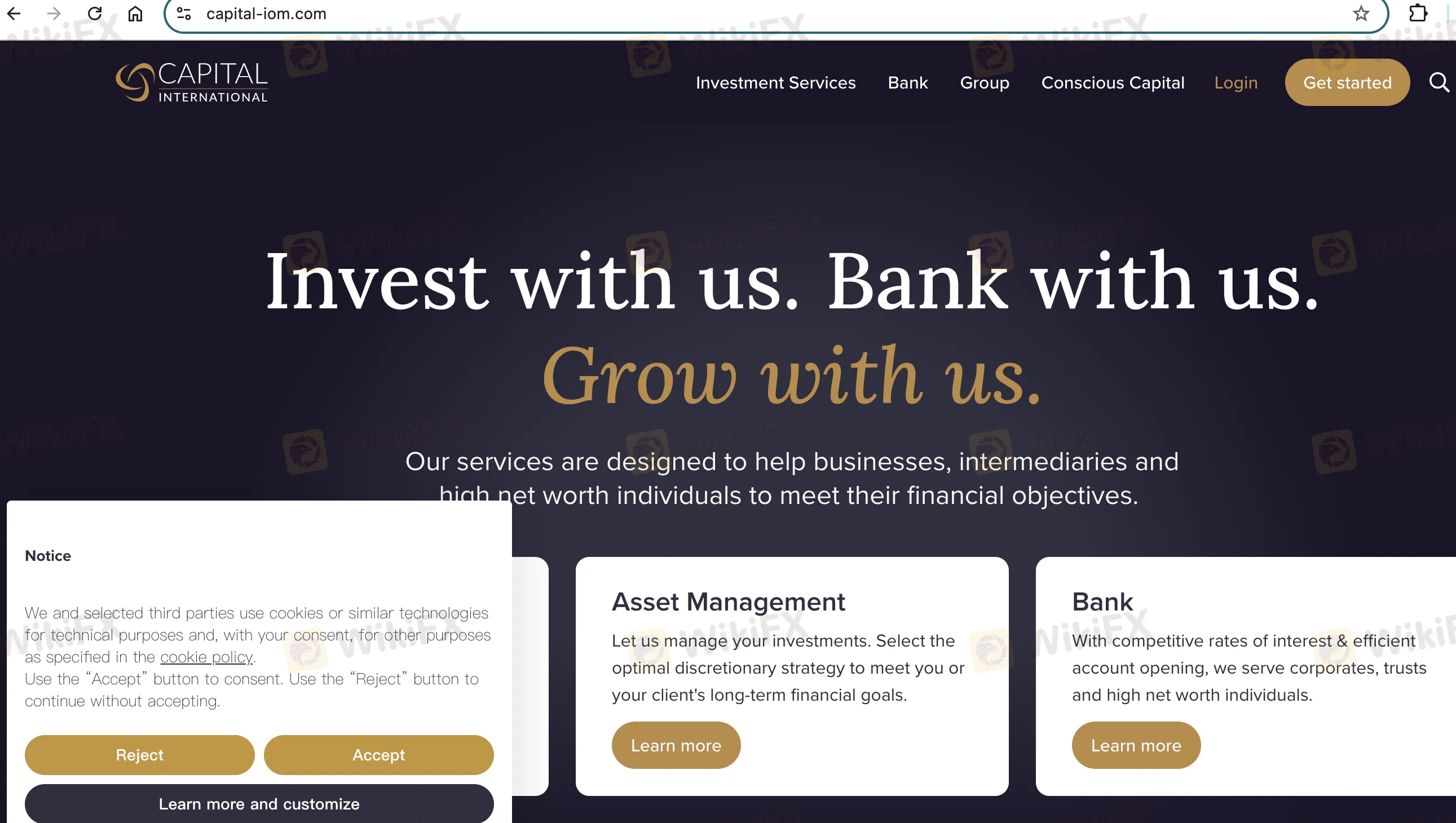 Capital International Group's homepage