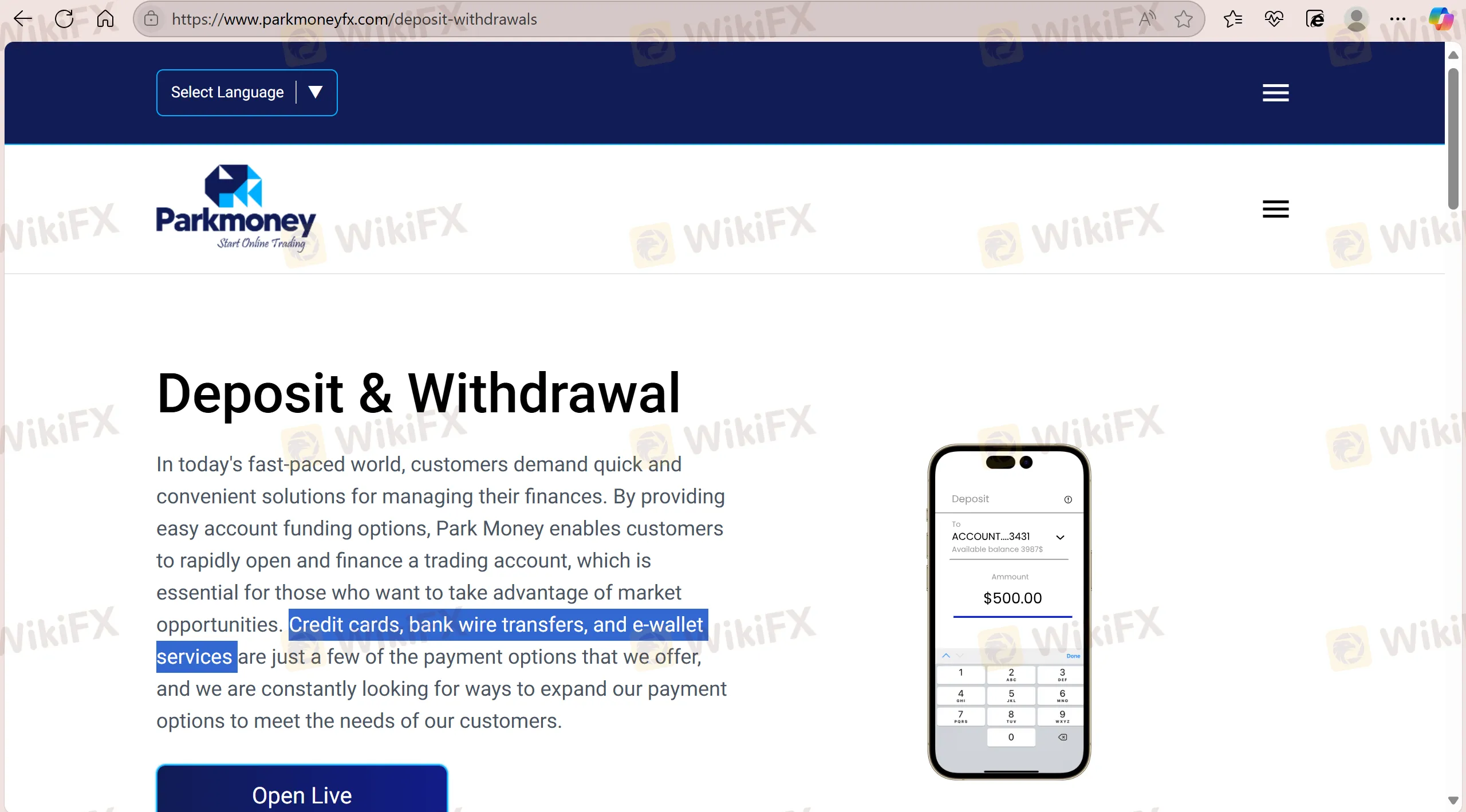 Deposit & Withdrawal