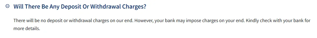 Deposit and Withdrawal