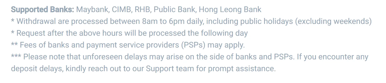 Deposit and Withdrawal