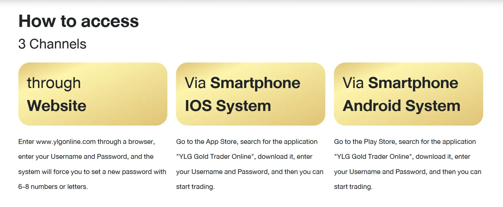 YLG Gold Trader Online YLG Gold Trader Online