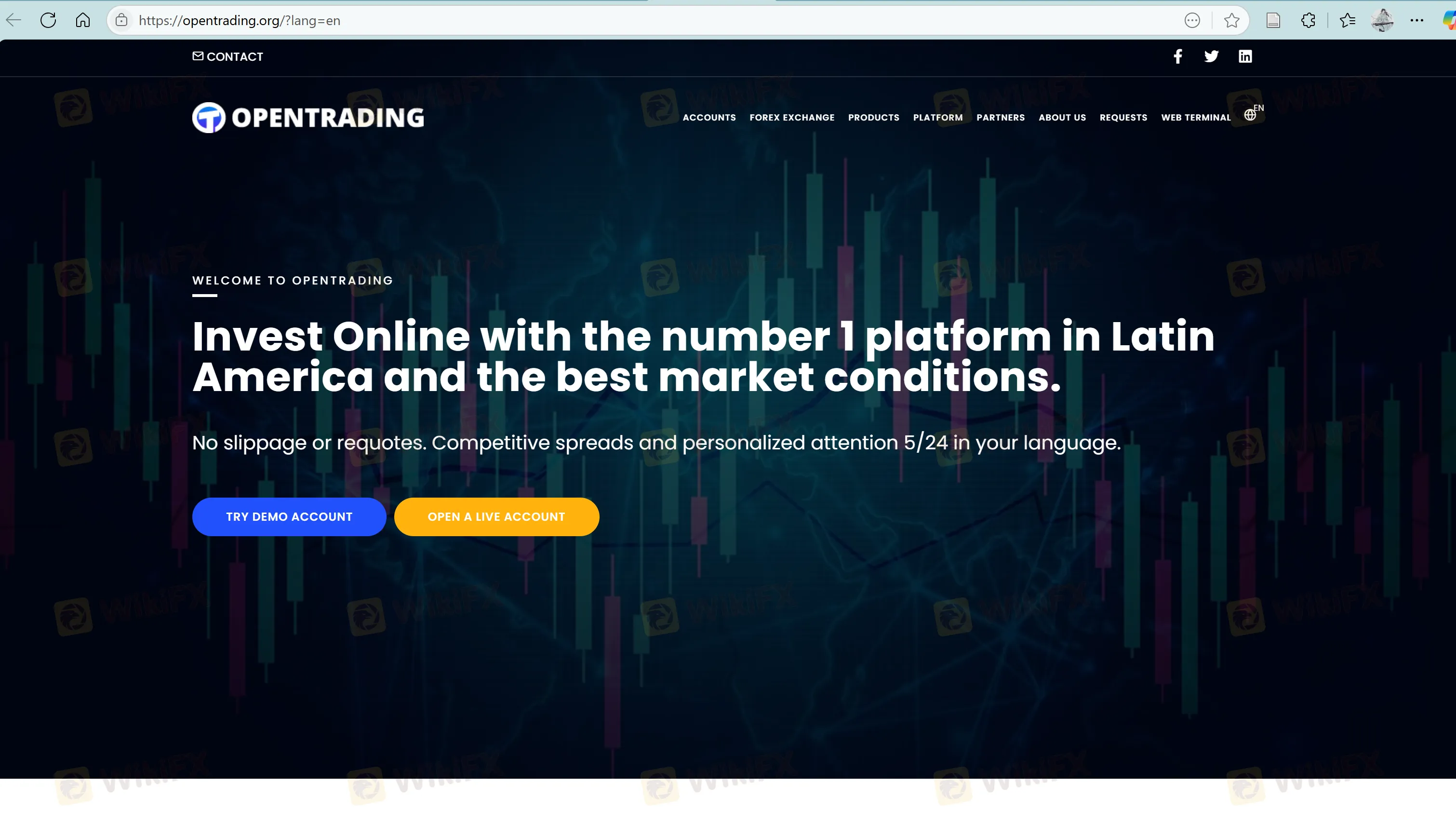 OpenTrading's homepage