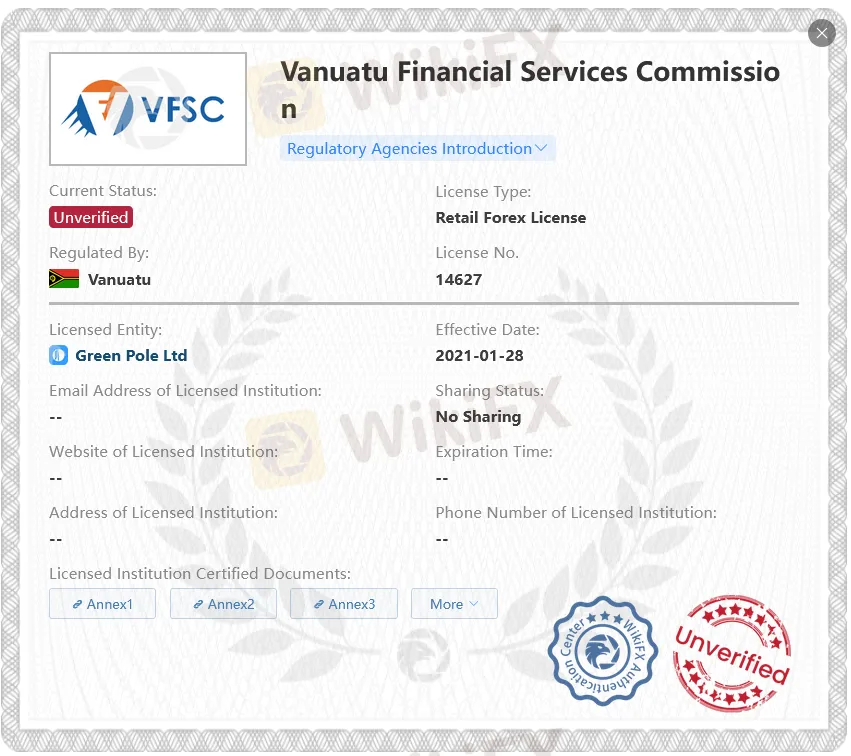Licencia VFSC no verificada