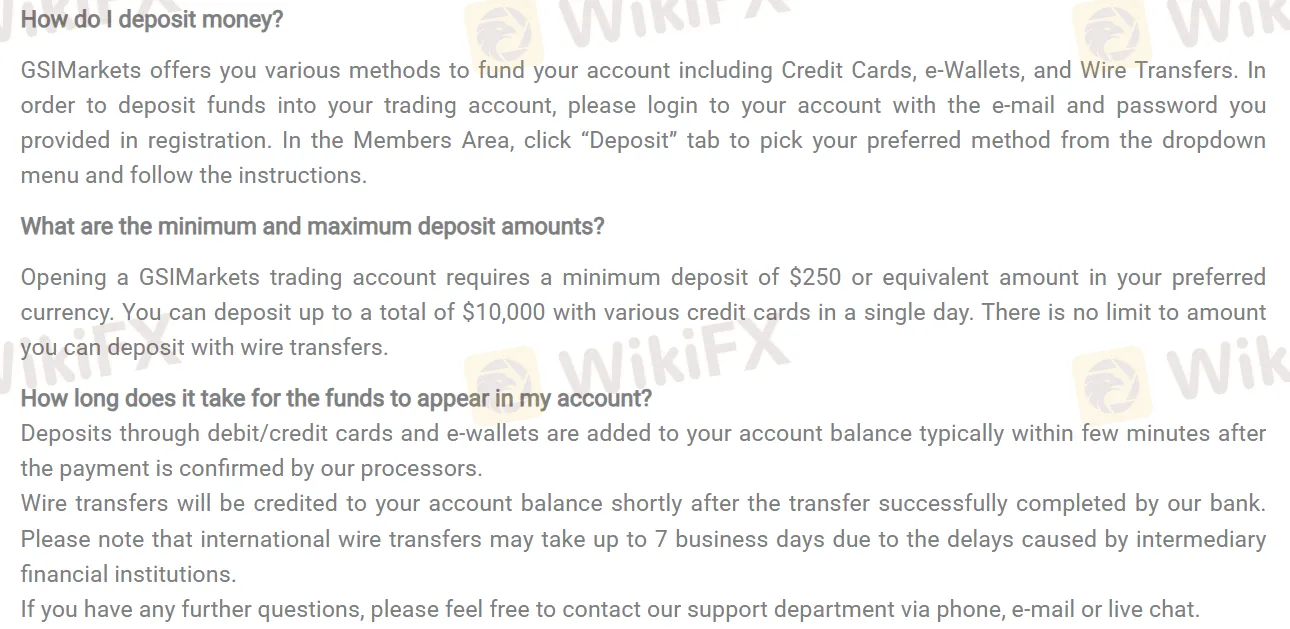 Mga Detalye ng Pagdedeposito